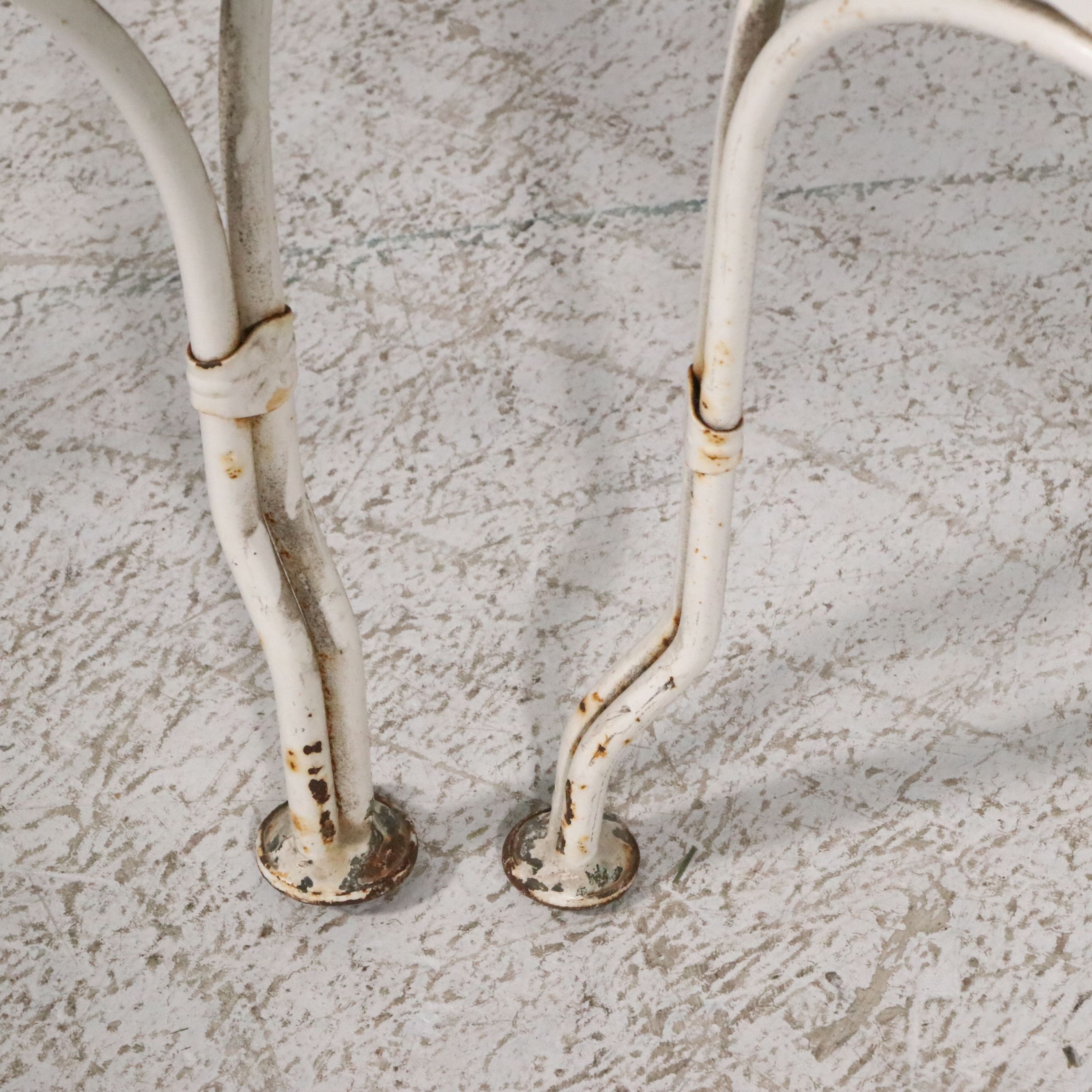 Five Piece Metal Patio Dining Set with Francois Carre Sunburst Style Chairs