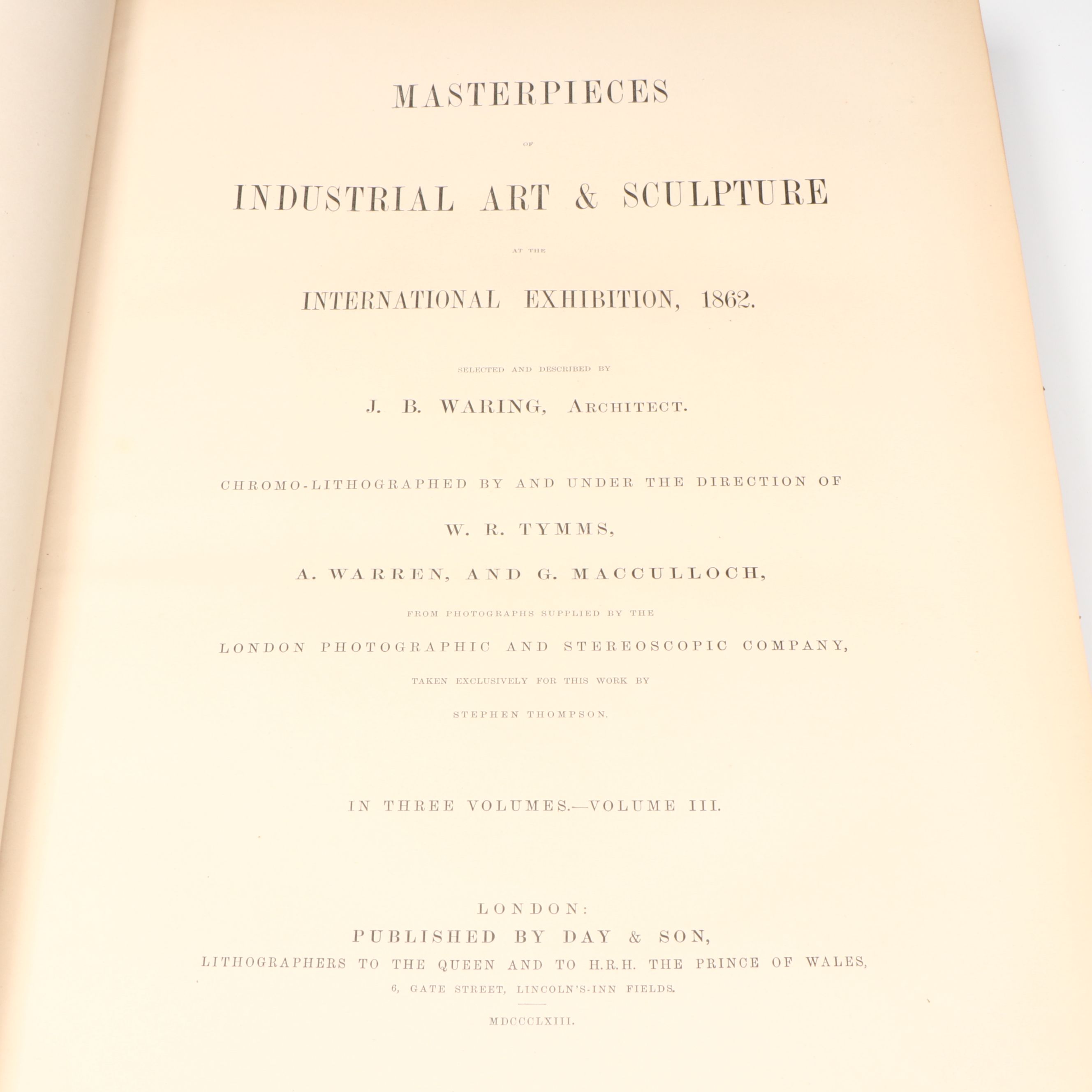 "Masterpieces of Industrial Art and Sculpture" Three-Volume Set, 1863