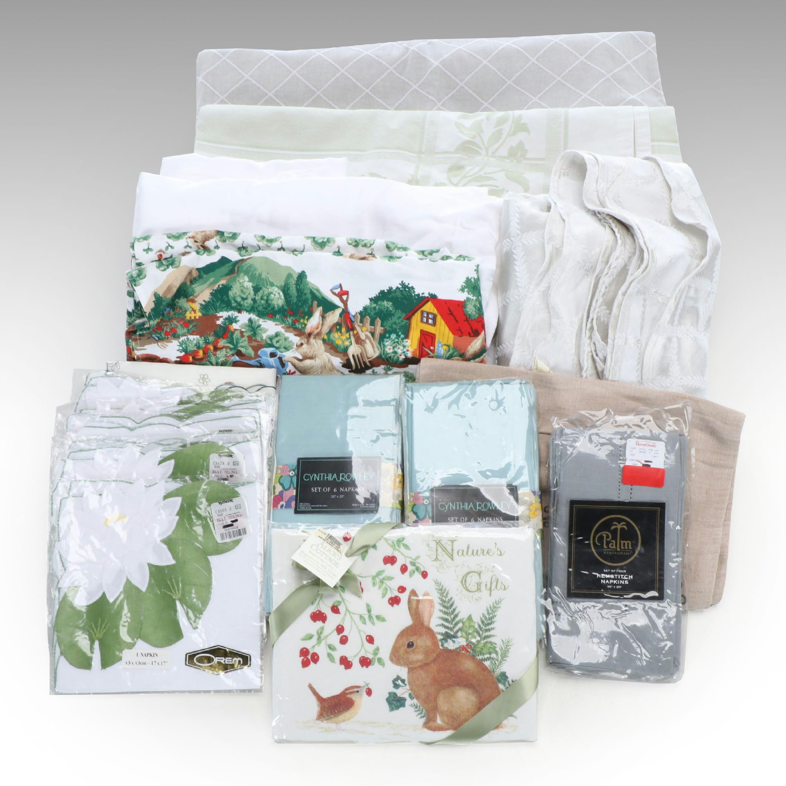 Lenox Round Tablecloth, Cynthia Rowley Napkins, and More Table Linens