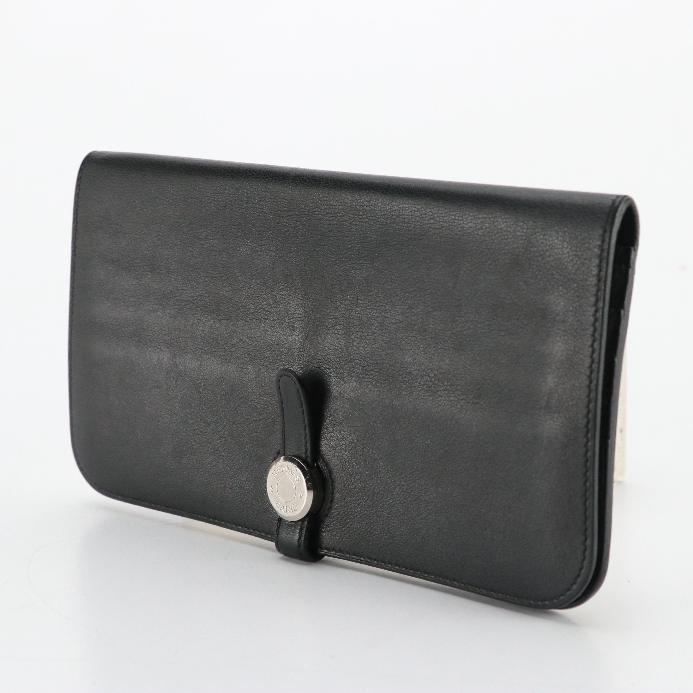 Hermès Dogon Recto Verso Wallet in Black Leather in Gift Box