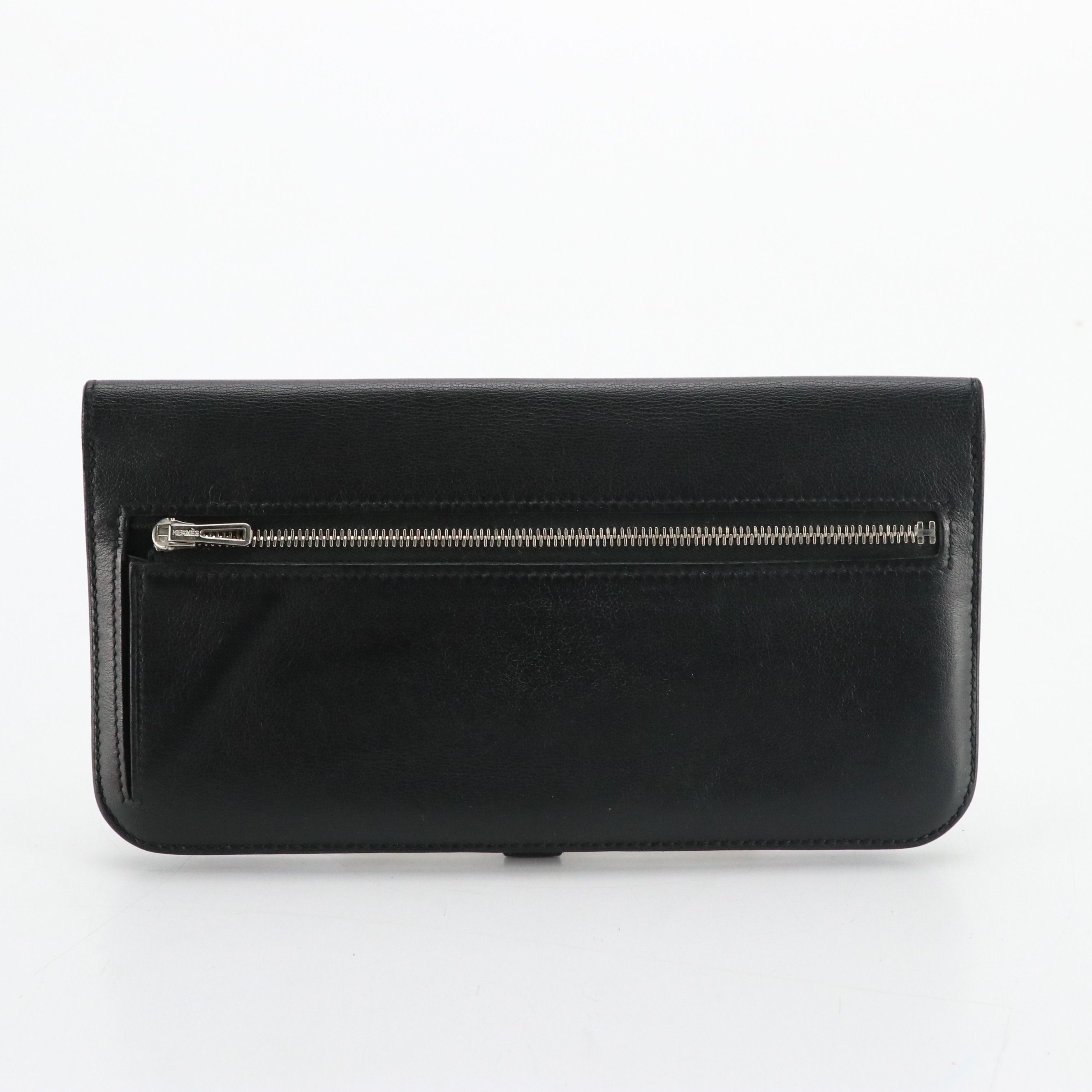 Hermès Dogon Recto Verso Wallet in Black Leather in Gift Box