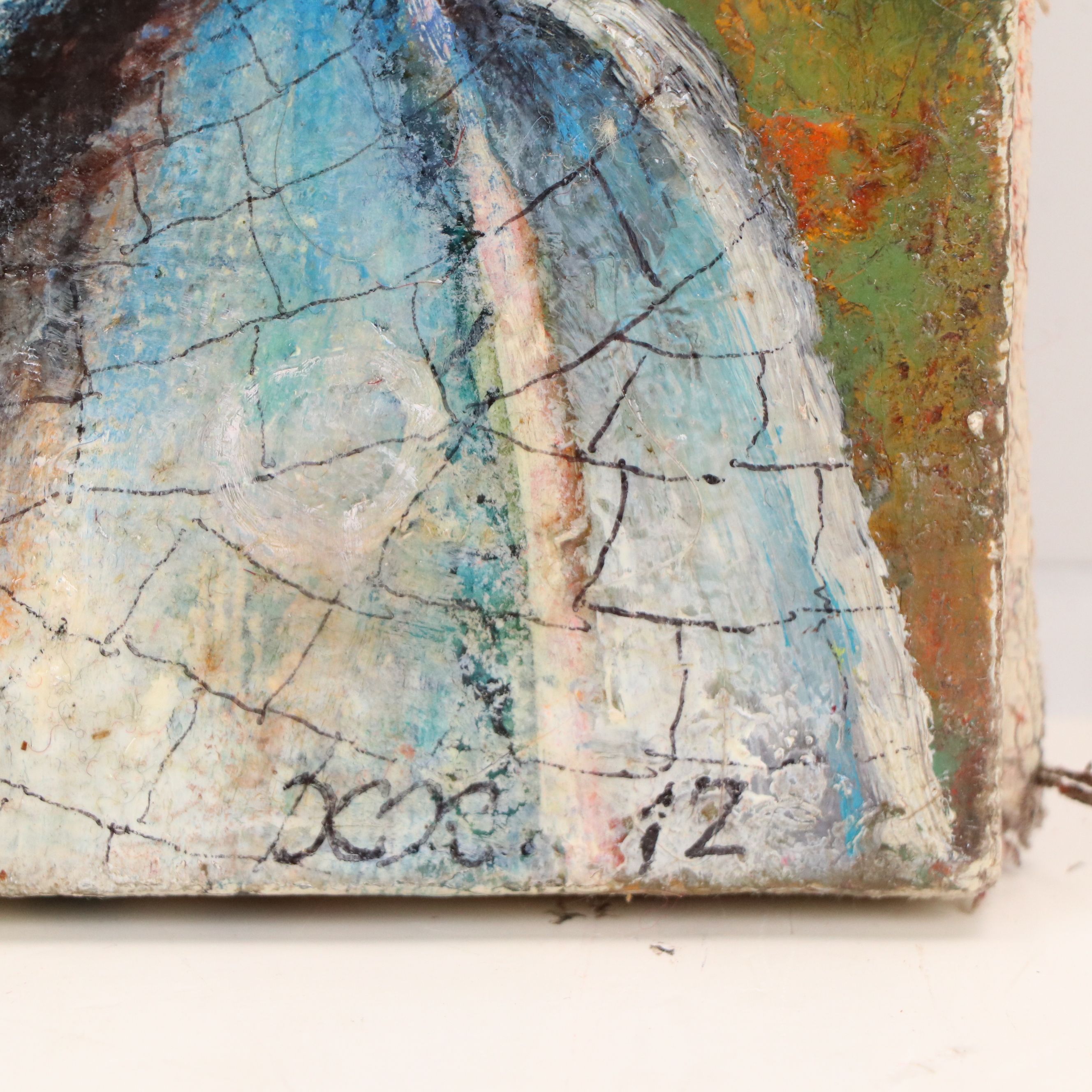 Nikolay Manuylov "Kuk" Surrealistic Oil Panting of Figure with Veil, 2012