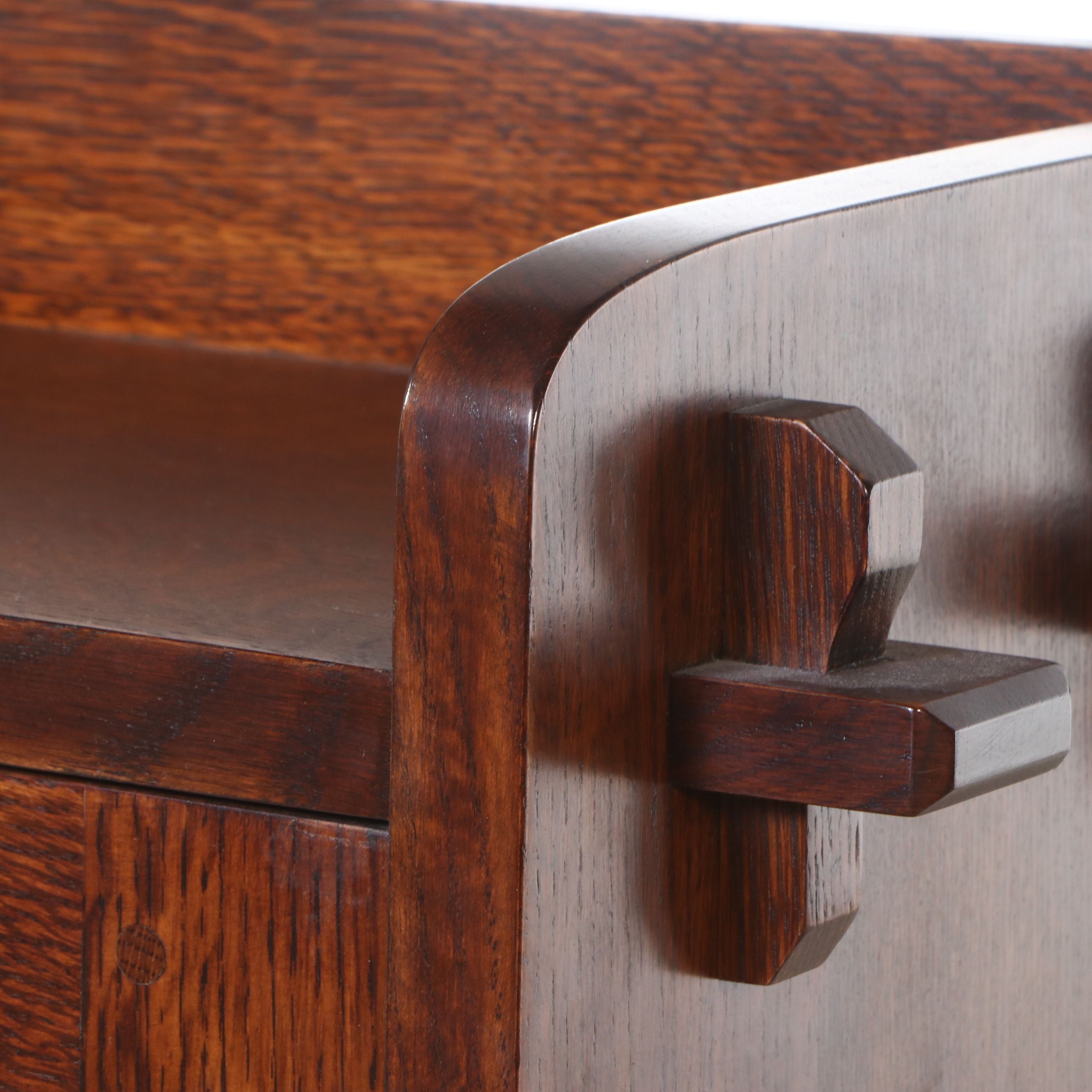 Stickley American Arts & Crafts Style Oak Glass Front Cabinet