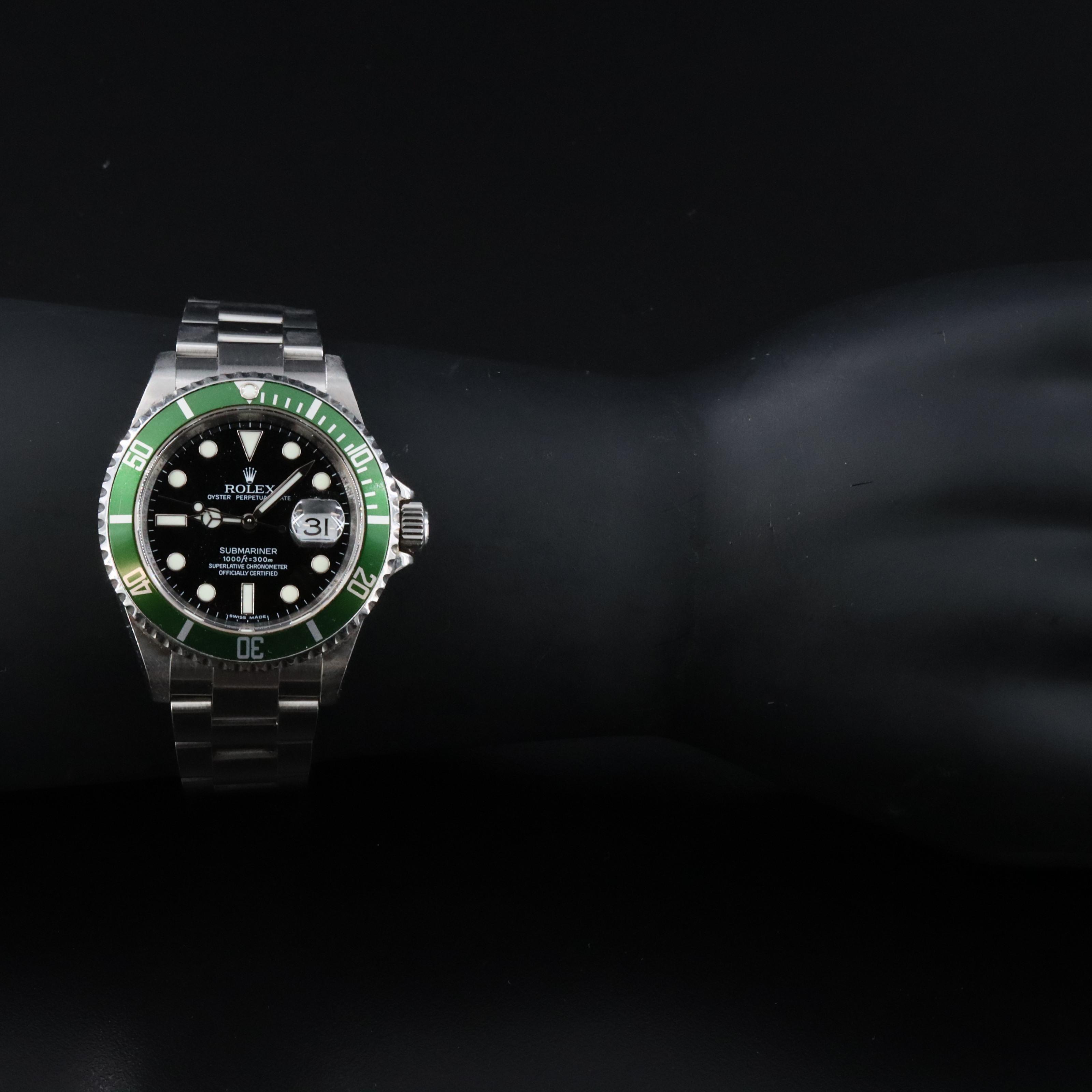 2007 Rolex Submariner "Kermit" 16610V Date Watch