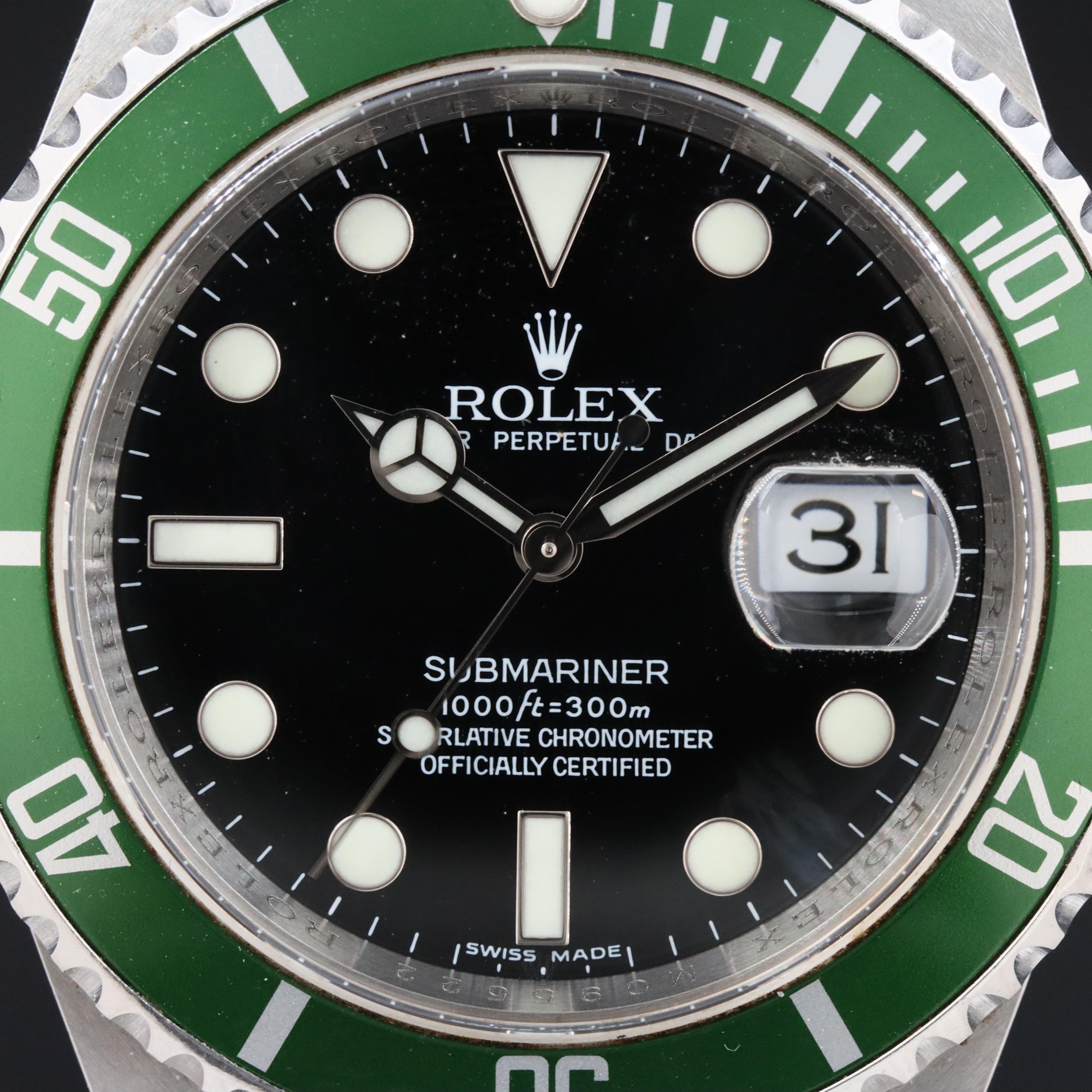 2007 Rolex Submariner "Kermit" 16610V Date Watch