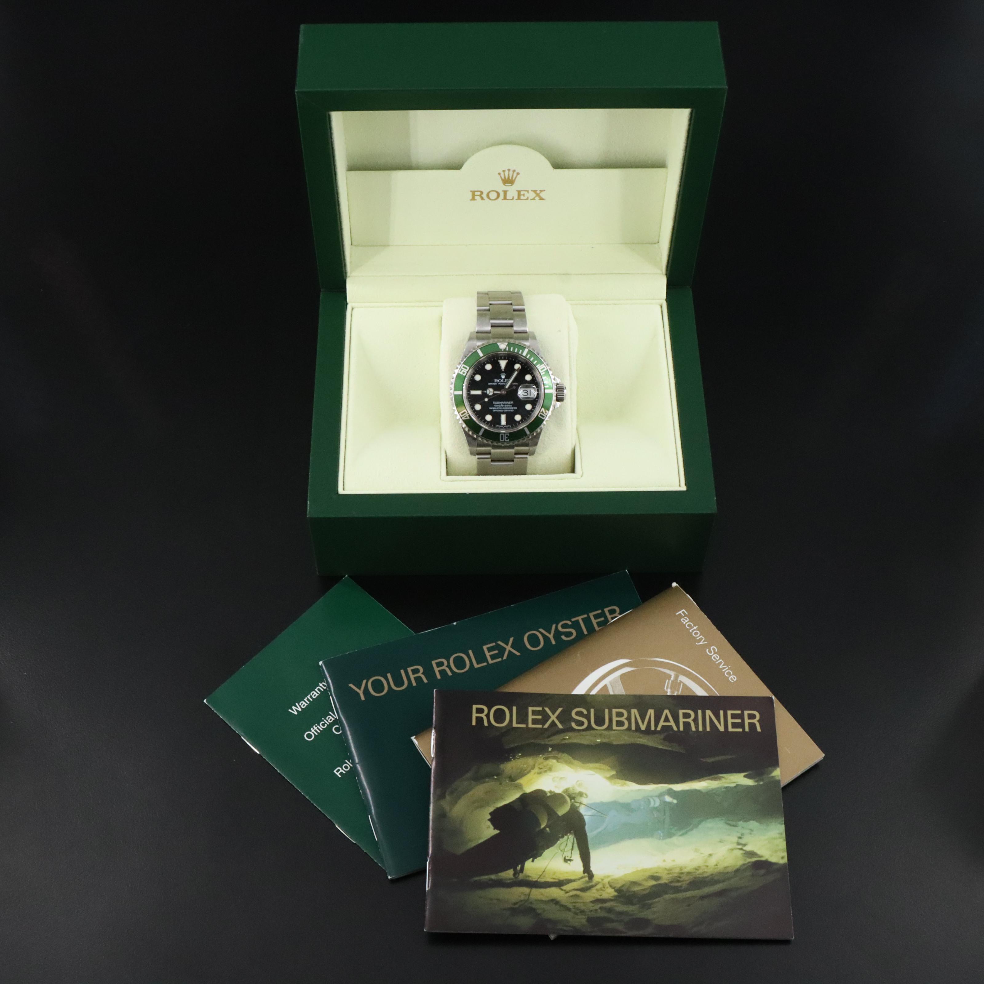 2007 Rolex Submariner "Kermit" 16610V Date Watch