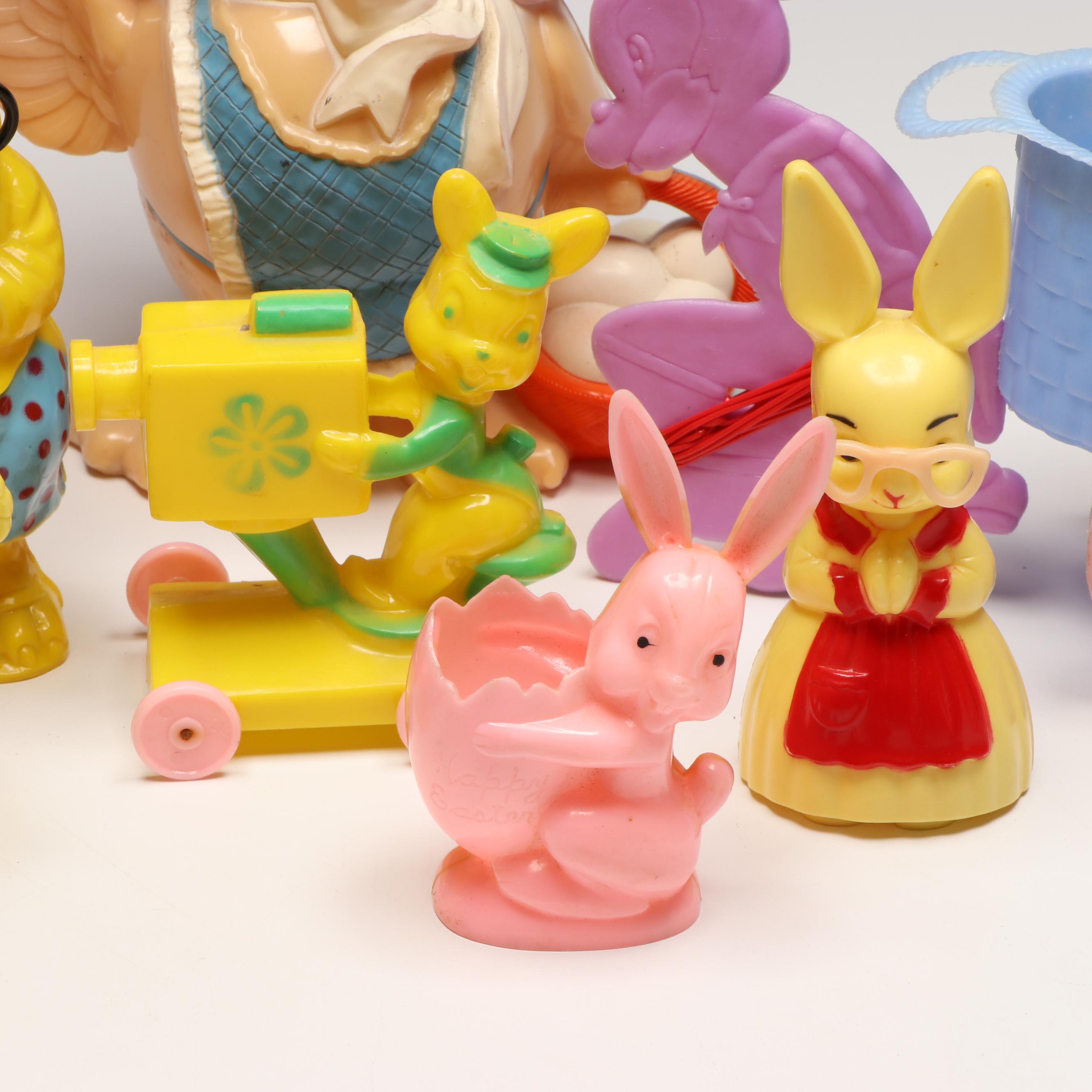 Knickerbocker and Rosbro Plastic Easter Piggy Bank, Candy Holders and More