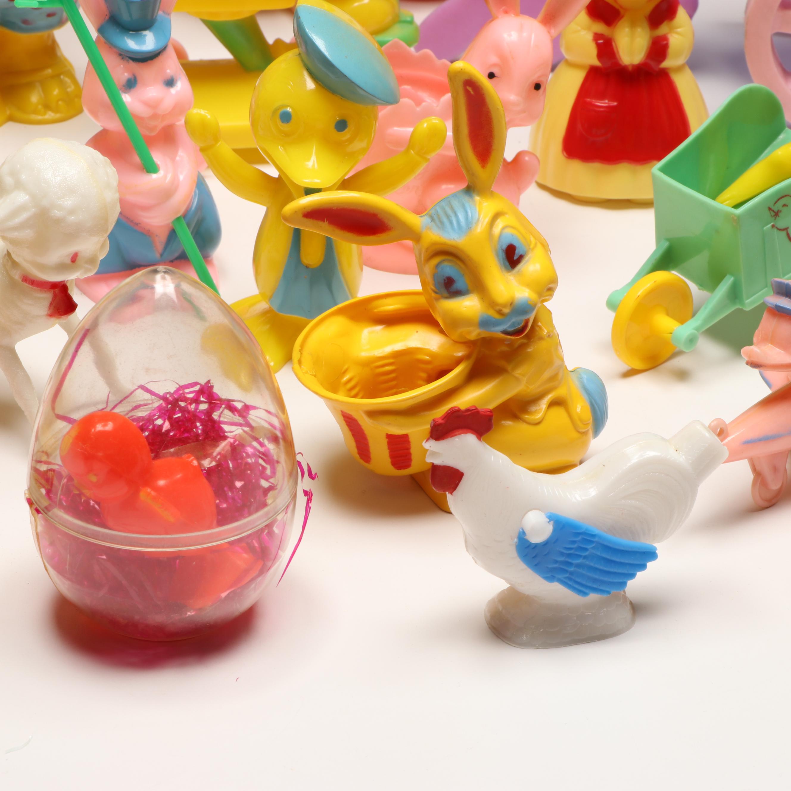 Knickerbocker and Rosbro Plastic Easter Piggy Bank, Candy Holders and More