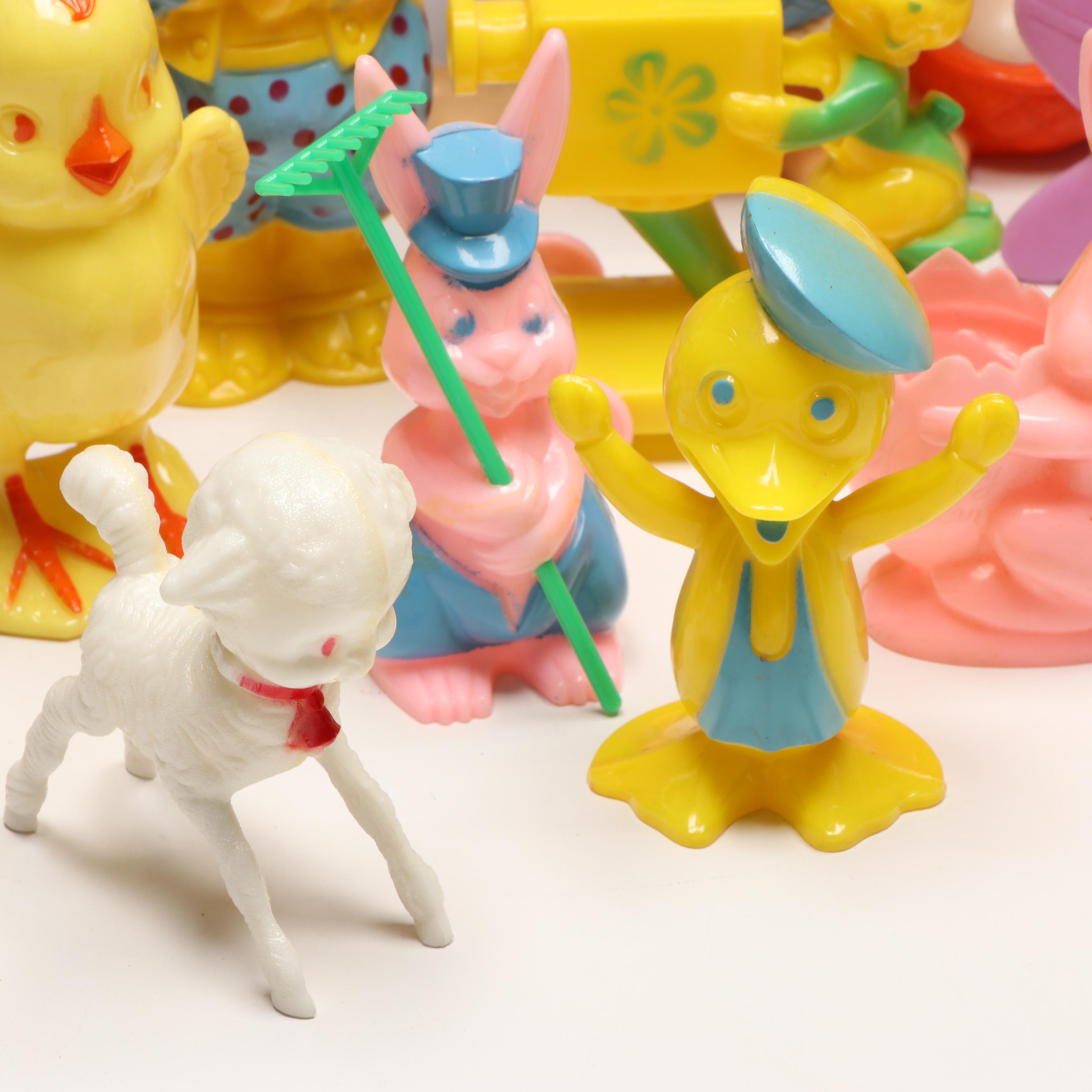 Knickerbocker and Rosbro Plastic Easter Piggy Bank, Candy Holders and More