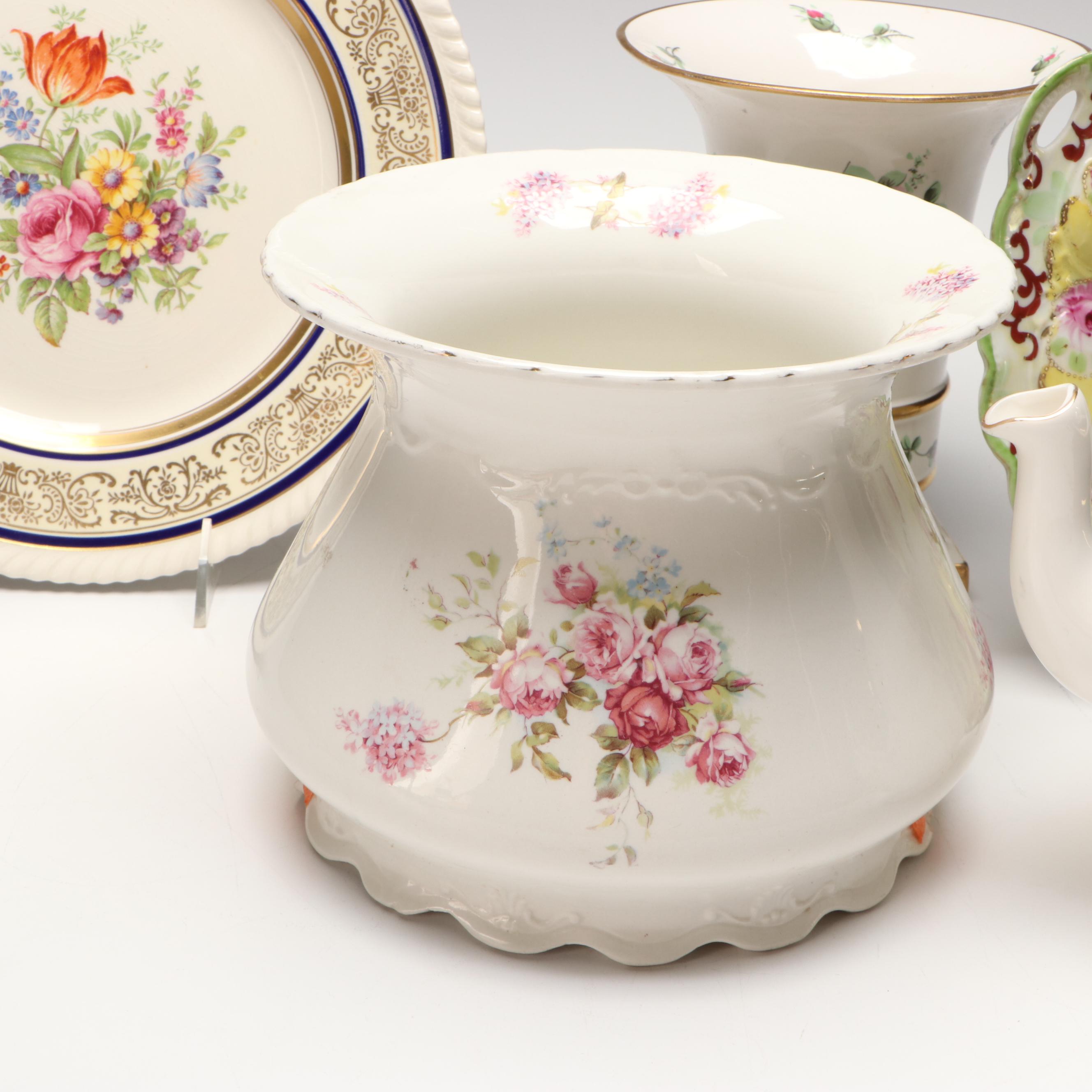 Japanese Hand-Painted Vase and Other Gilt Porcelain Tableware