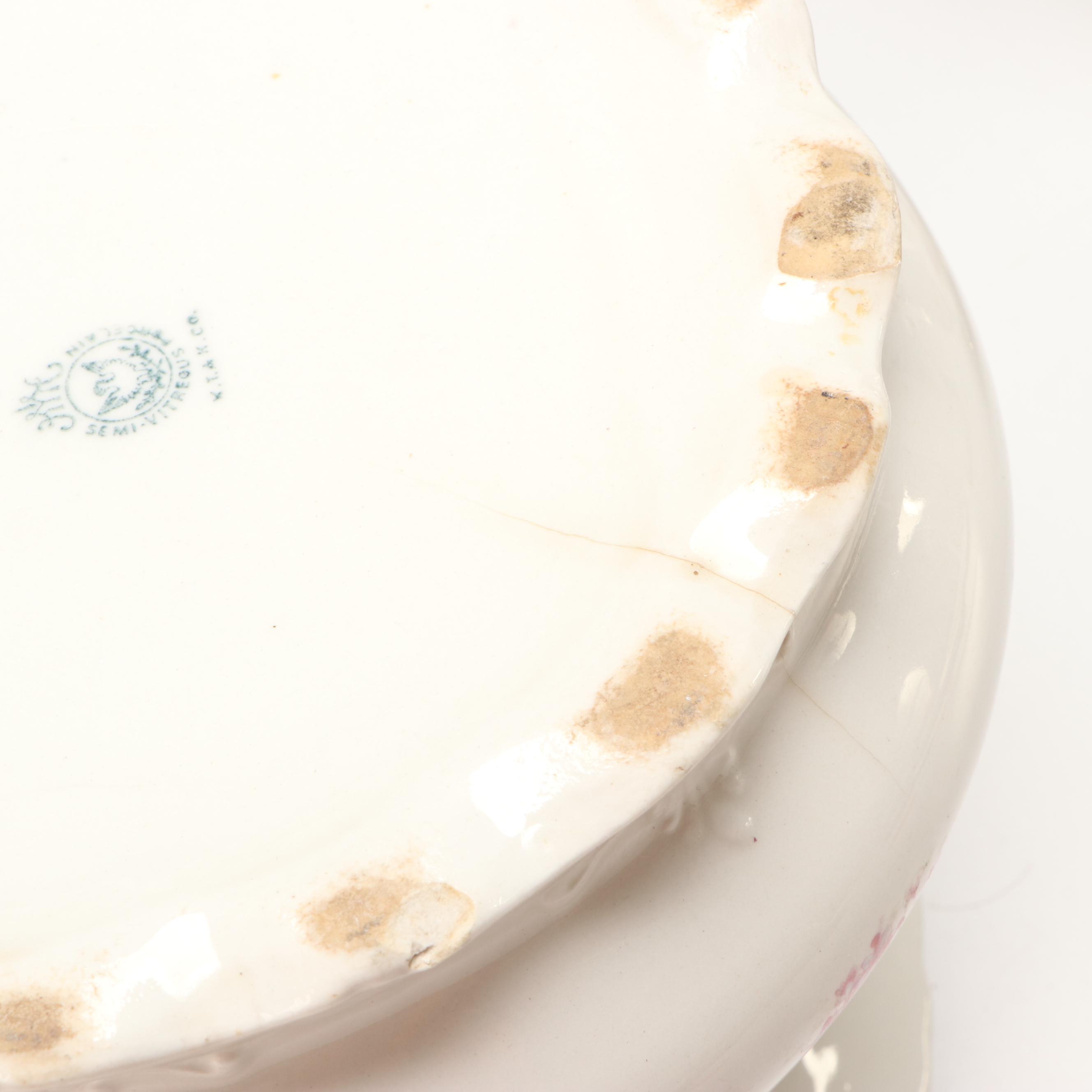 Japanese Hand-Painted Vase and Other Gilt Porcelain Tableware