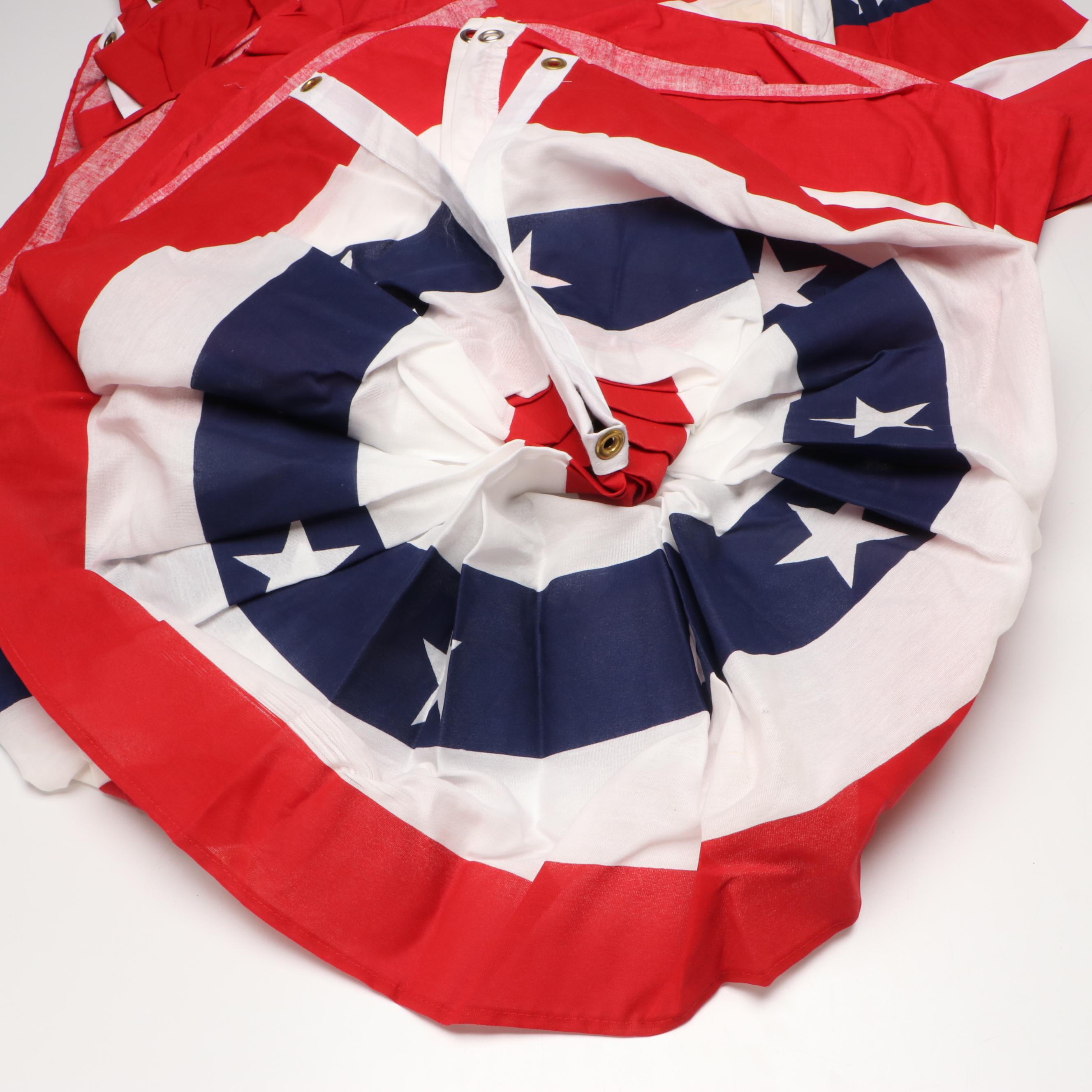 Fourth of July Polyester Bunting Flags with Hand Fans and American Flags