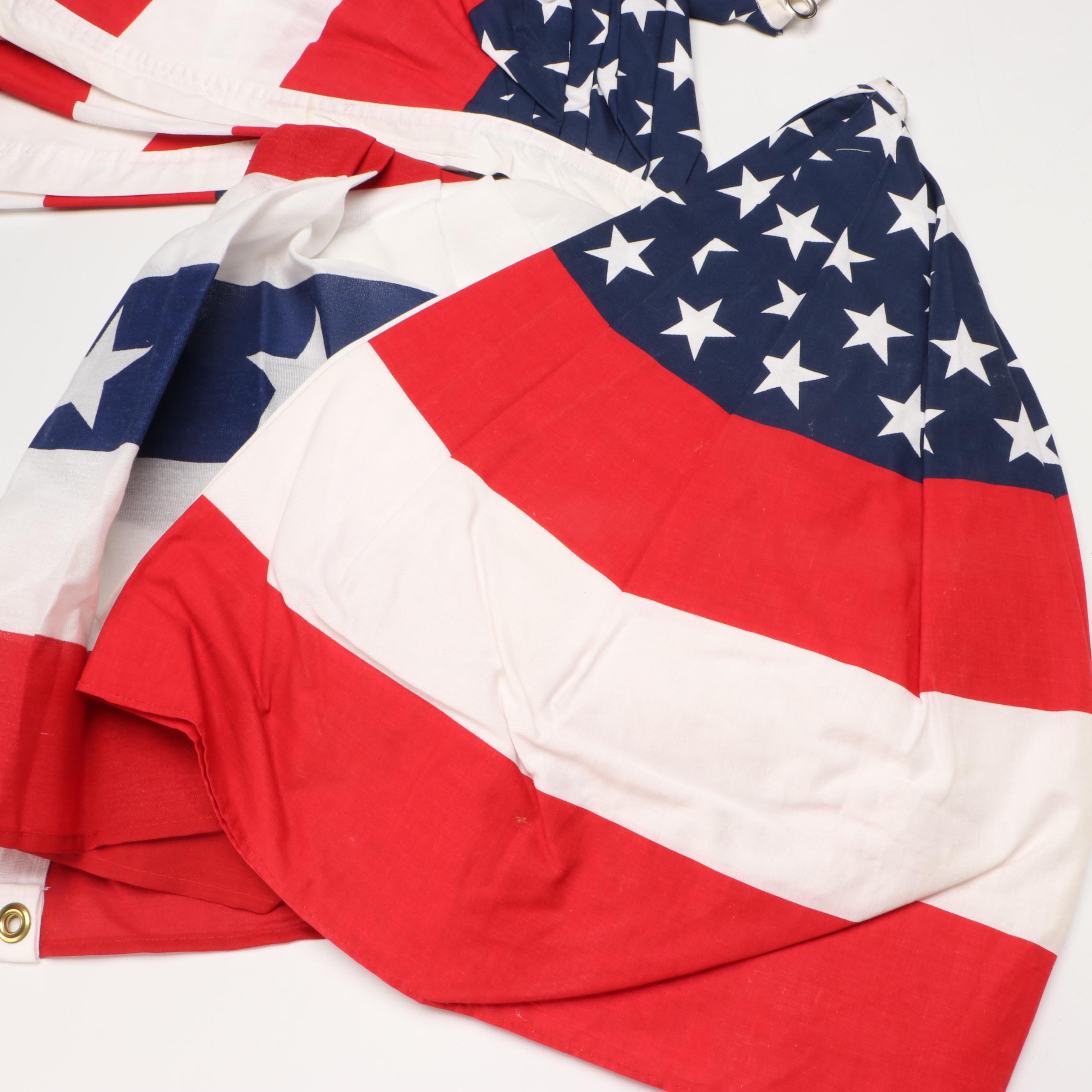 Fourth of July Polyester Bunting Flags with Hand Fans and American Flags