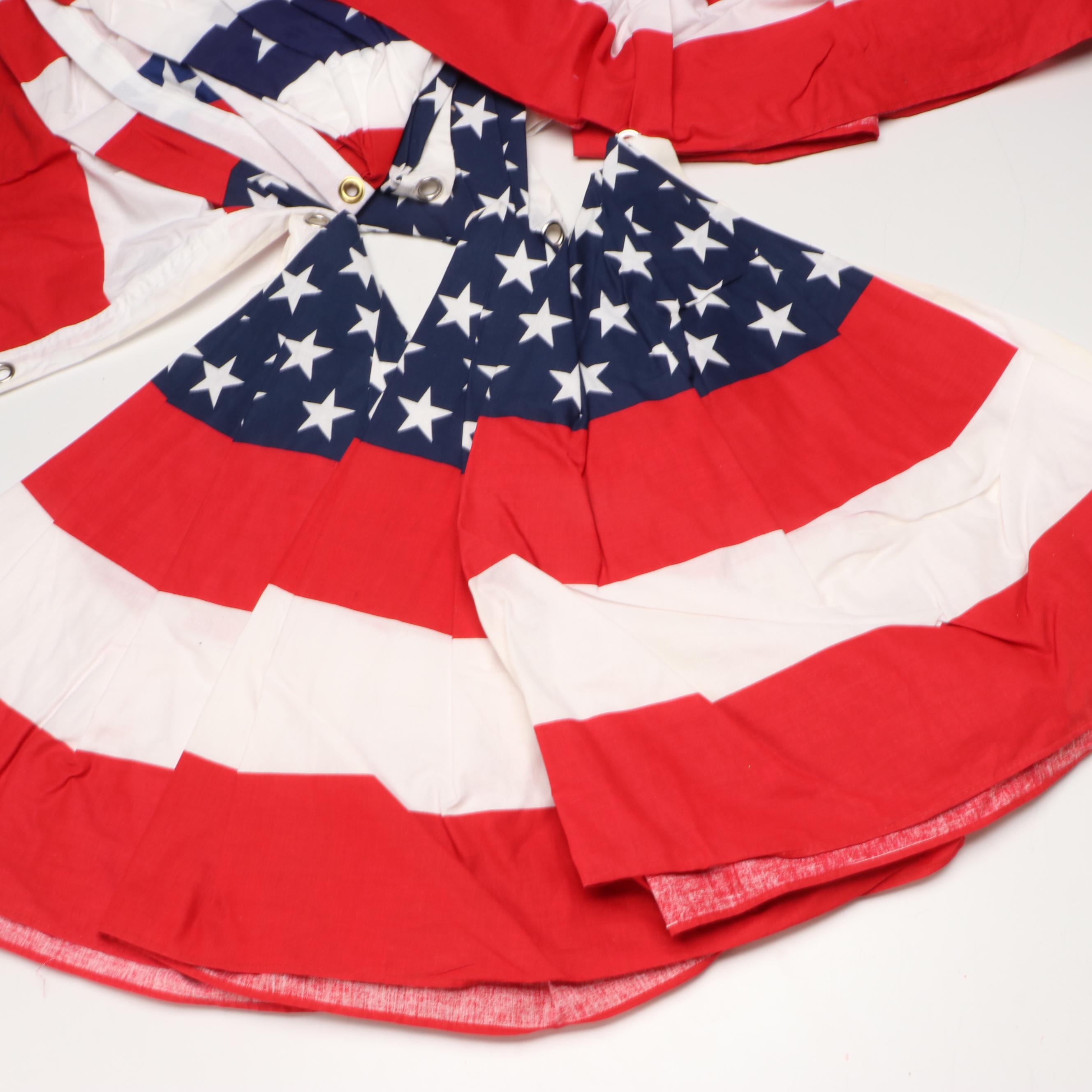 Fourth of July Polyester Bunting Flags with Hand Fans and American Flags