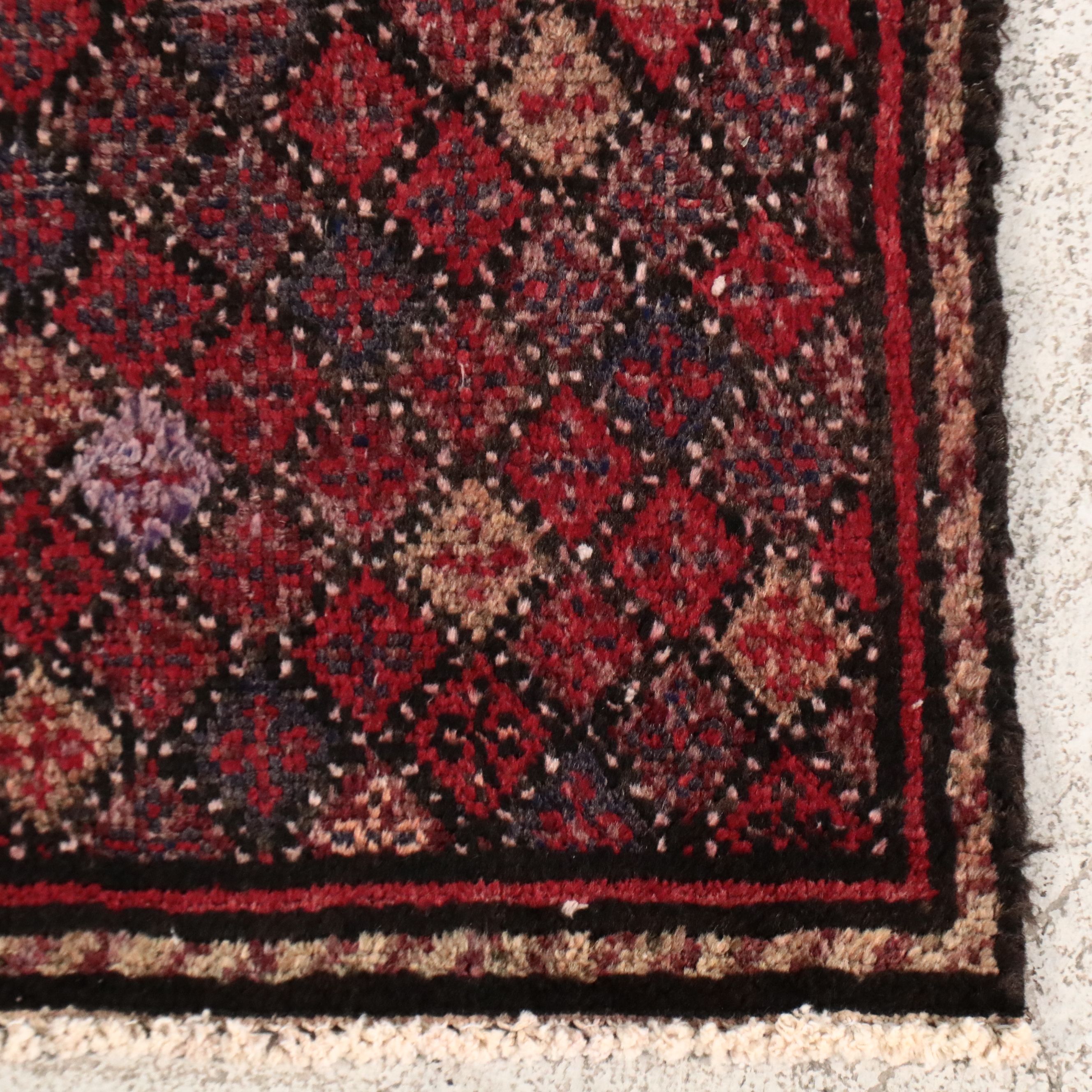 3' x 6'9 Hand-Knotted Persian Hamadan Area Rug