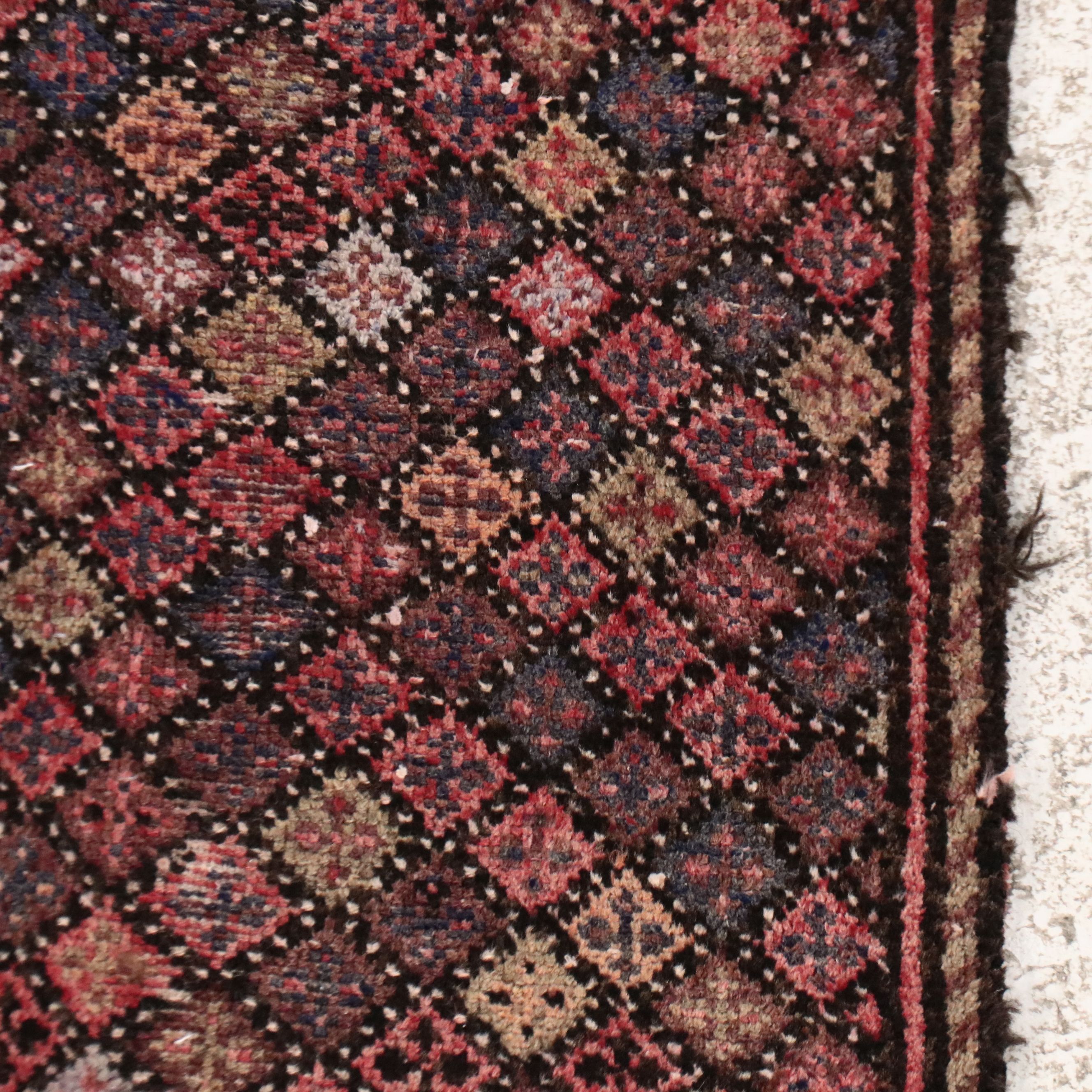 3' x 6'9 Hand-Knotted Persian Hamadan Area Rug