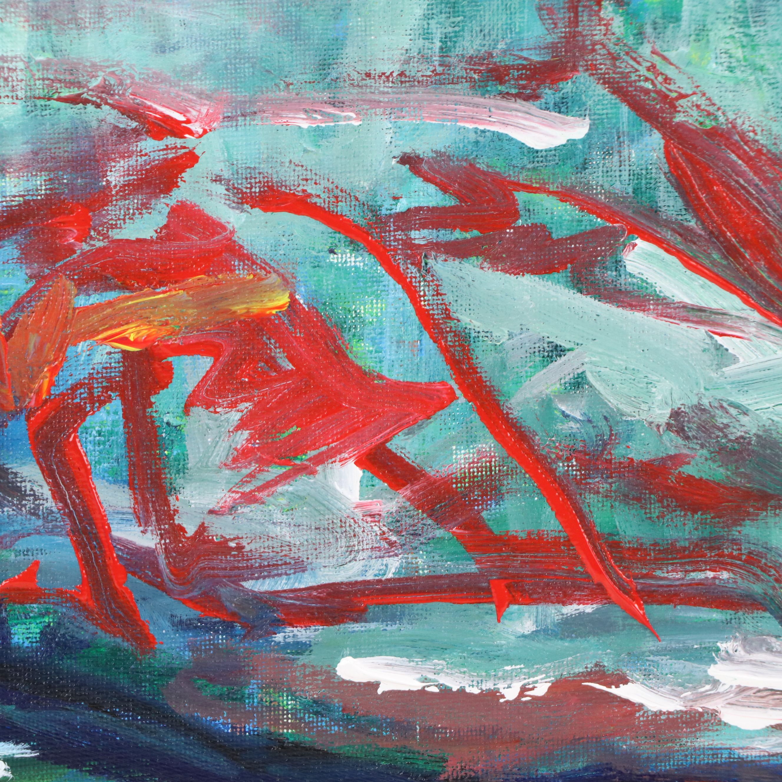 Saul Gefen Blue Acrylic Untitled Painting, 2025