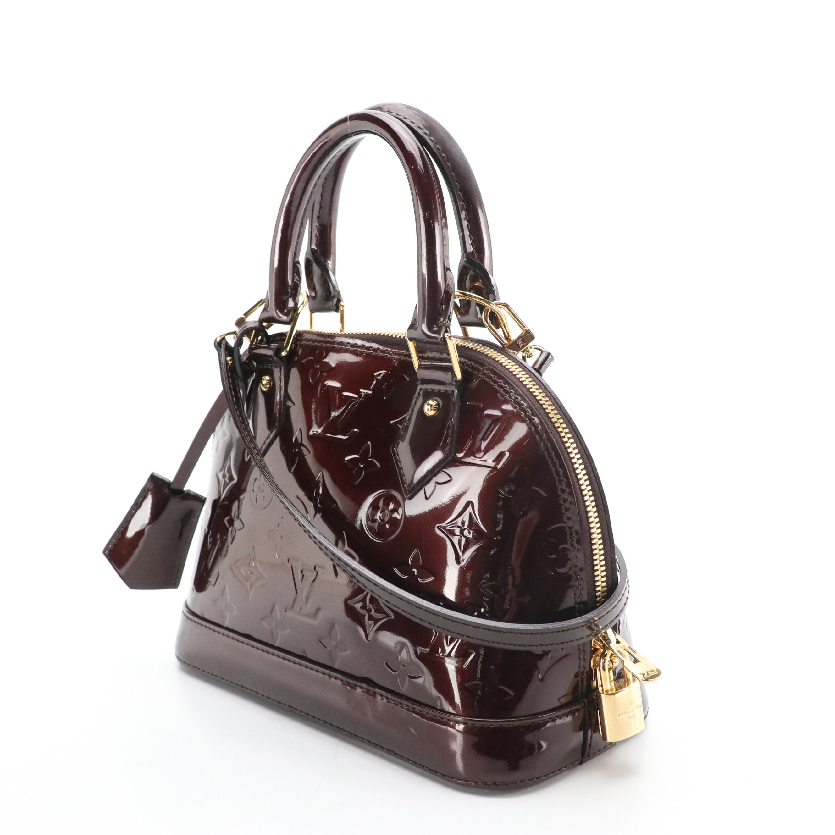 Louis Vuitton Alma BB Two-Way Bag in Amarante Vernis Leather