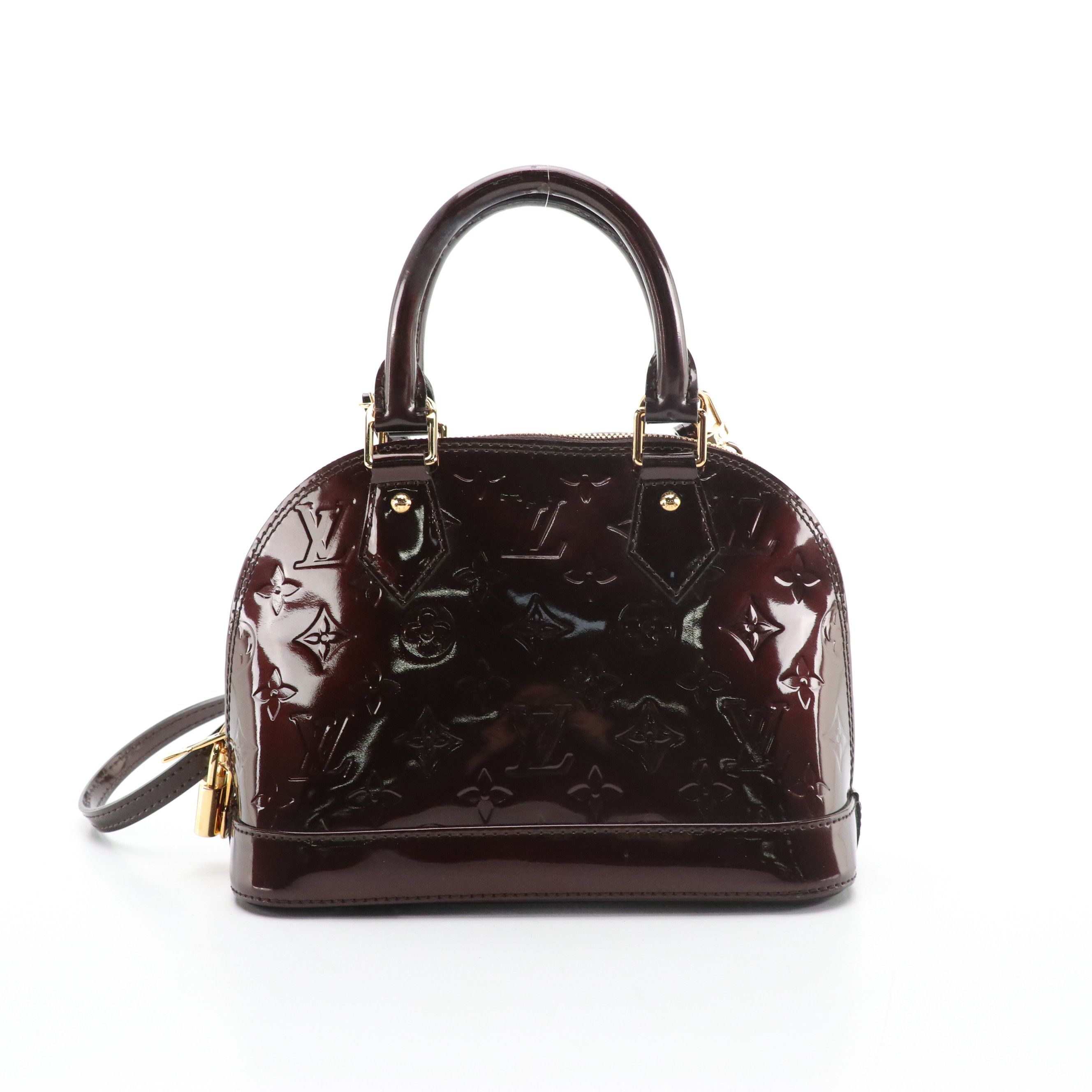 Louis Vuitton Alma BB Two-Way Bag in Amarante Vernis Leather