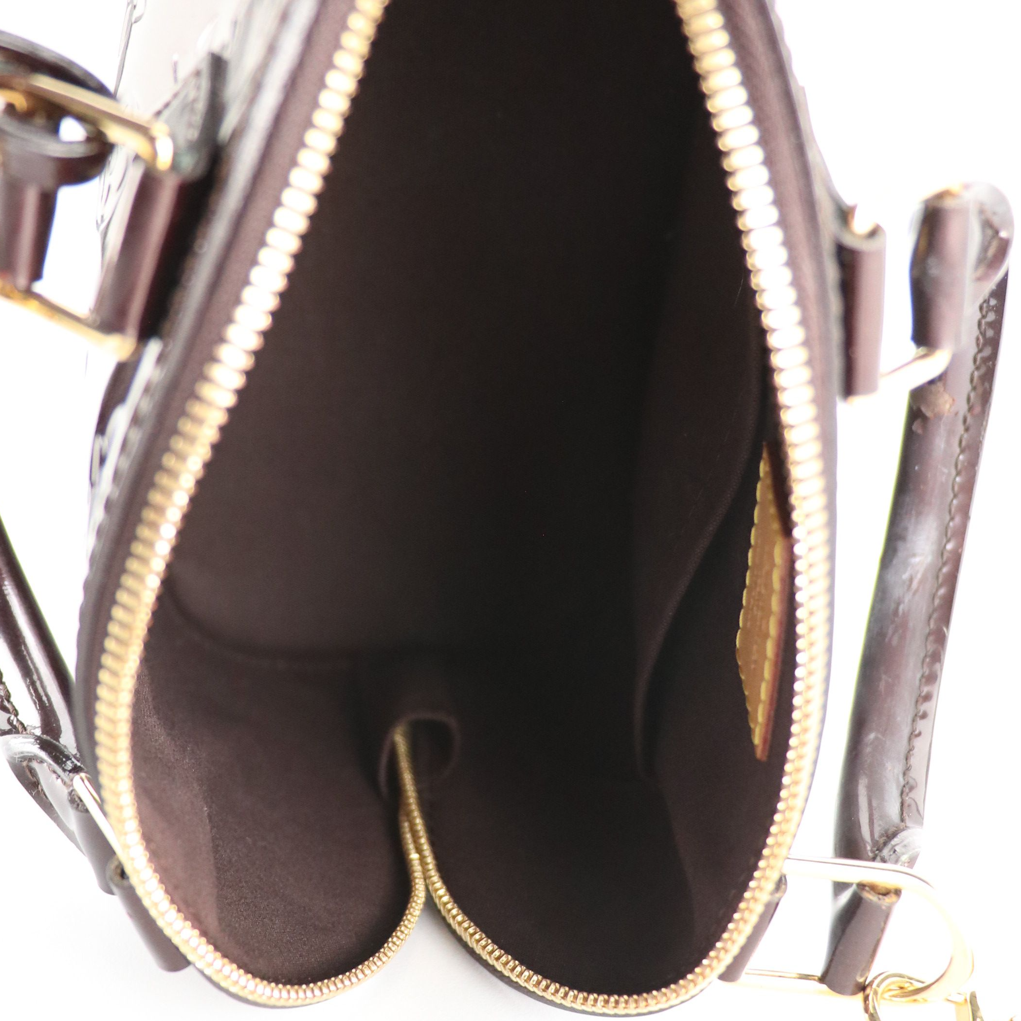 Louis Vuitton Alma BB Two-Way Bag in Amarante Vernis Leather