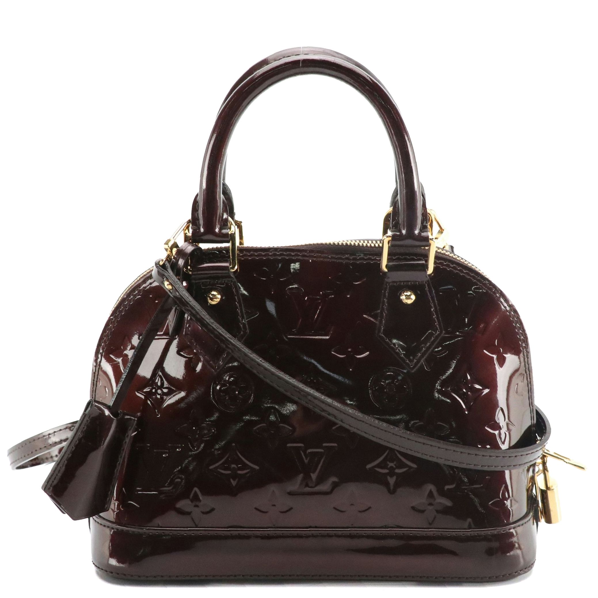 Louis Vuitton Alma BB Two-Way Bag in Amarante Vernis Leather
