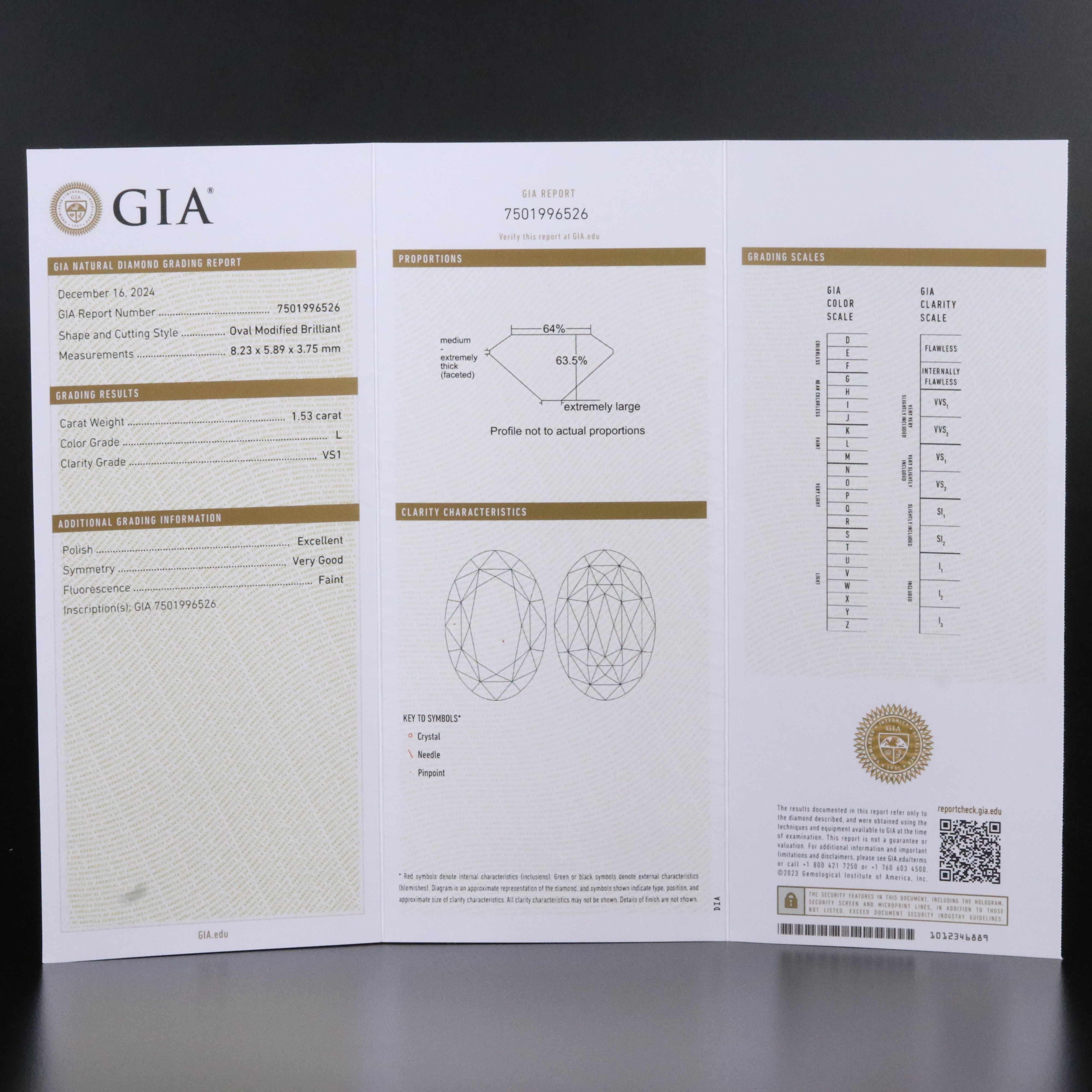 18K 1.53 CT Diamond Solitaire Ring with GIA Report