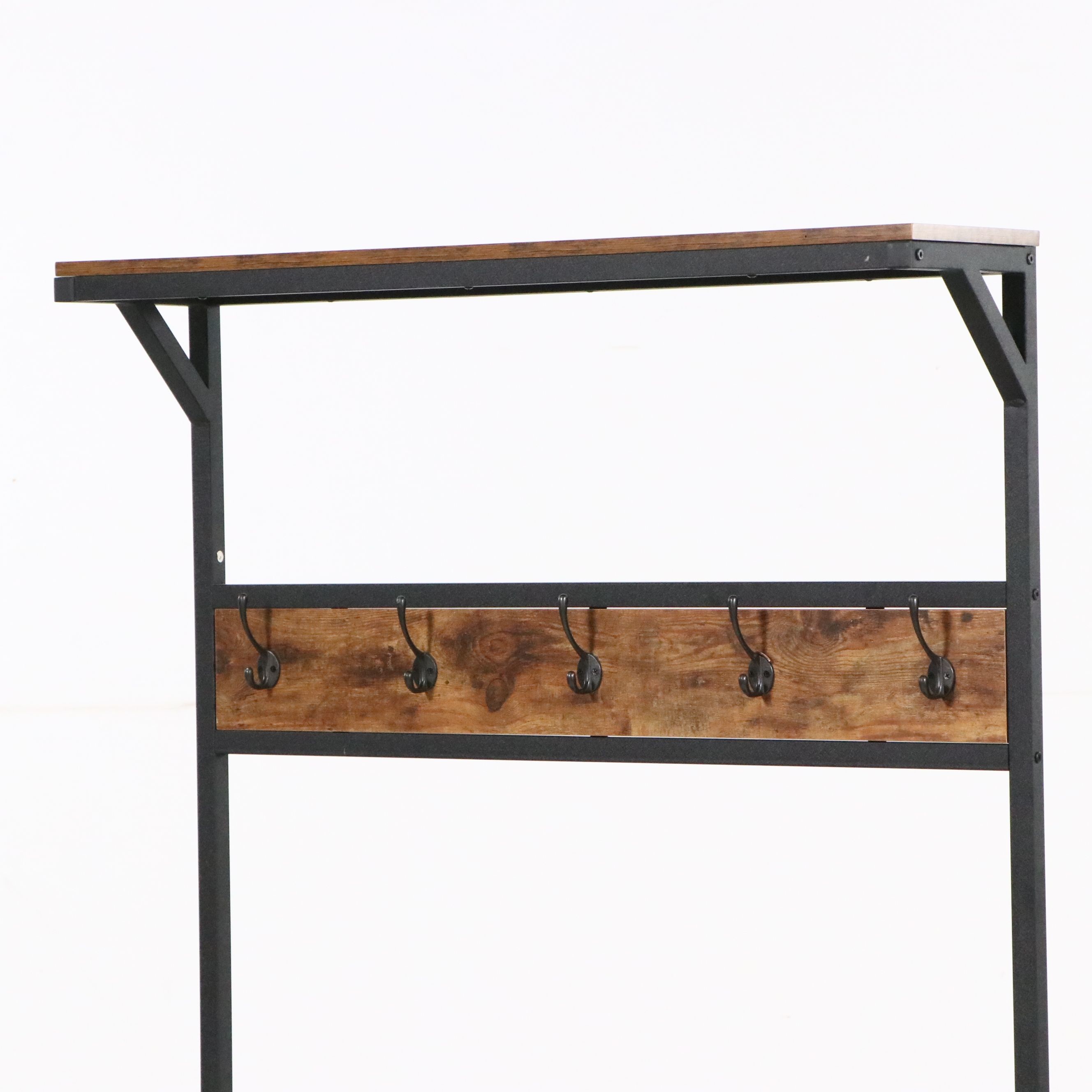 Modern Farmhouse Style Wood and Metal Hall Tree, 2015