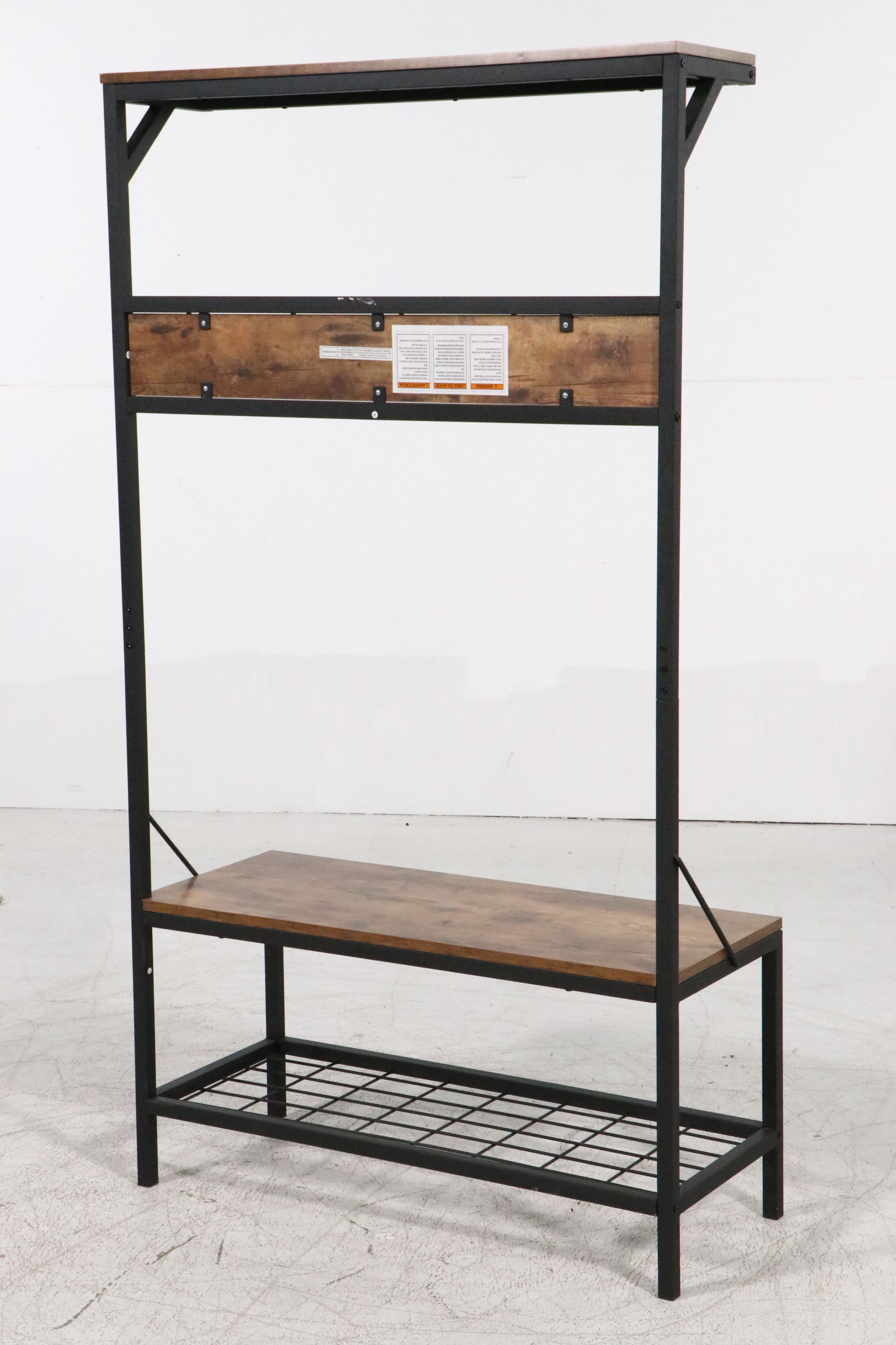 Modern Farmhouse Style Wood and Metal Hall Tree, 2015