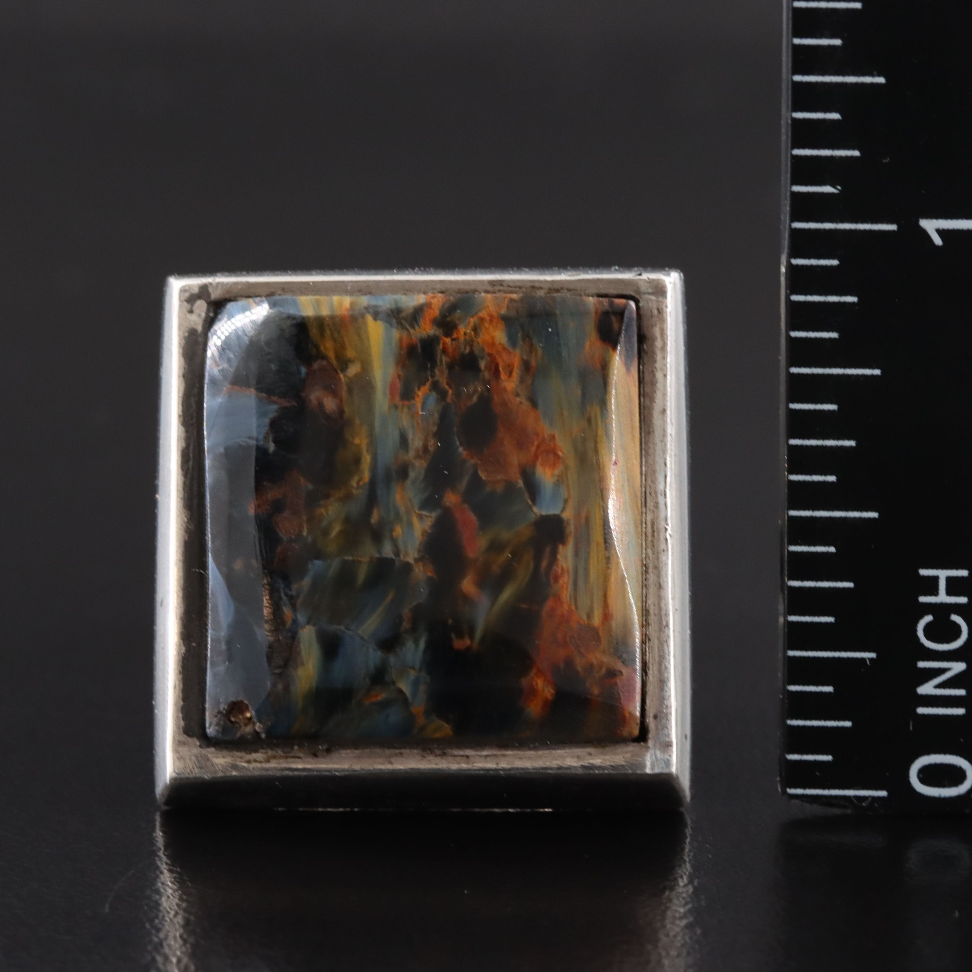 Signed Sterling Pietersite Ring