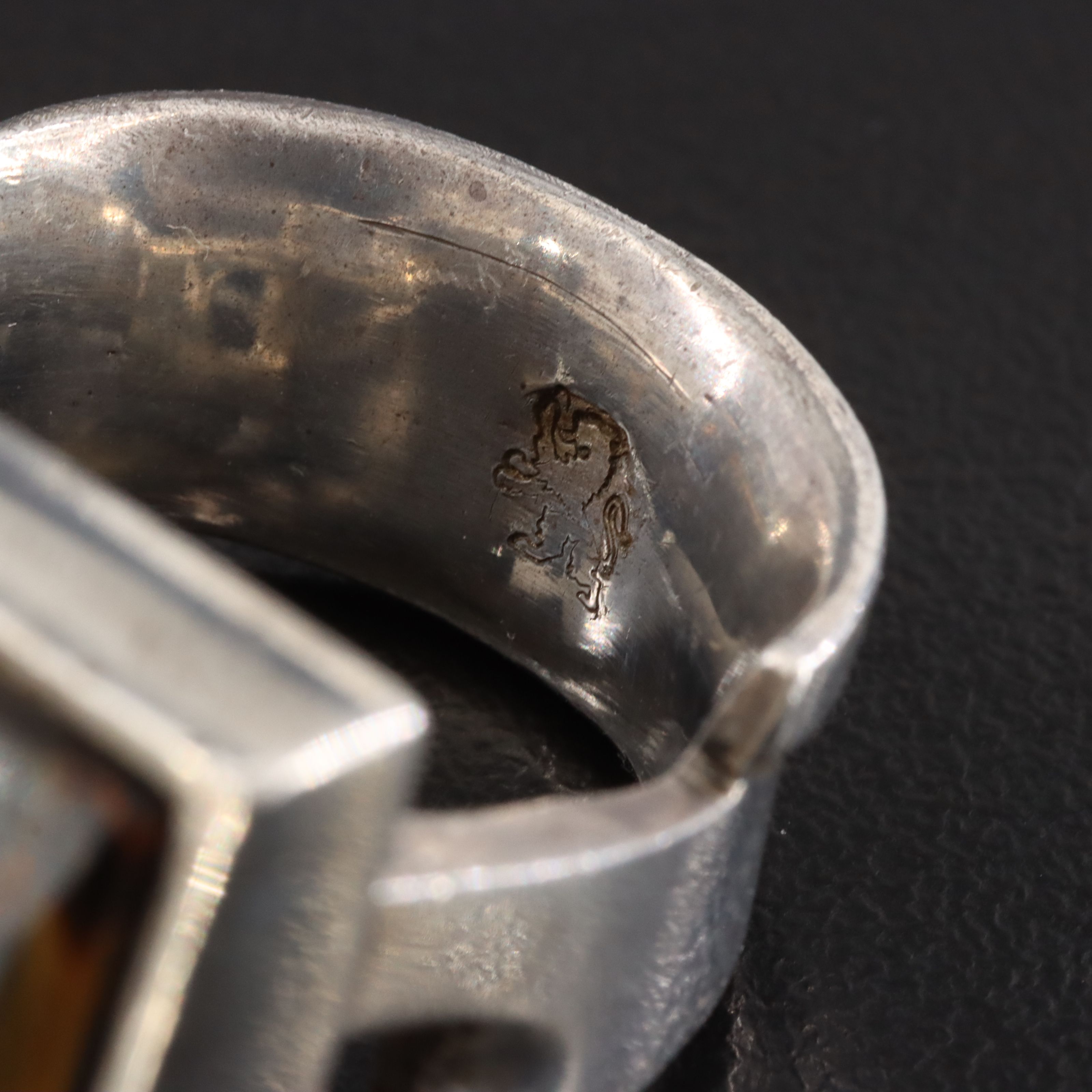 Signed Sterling Pietersite Ring