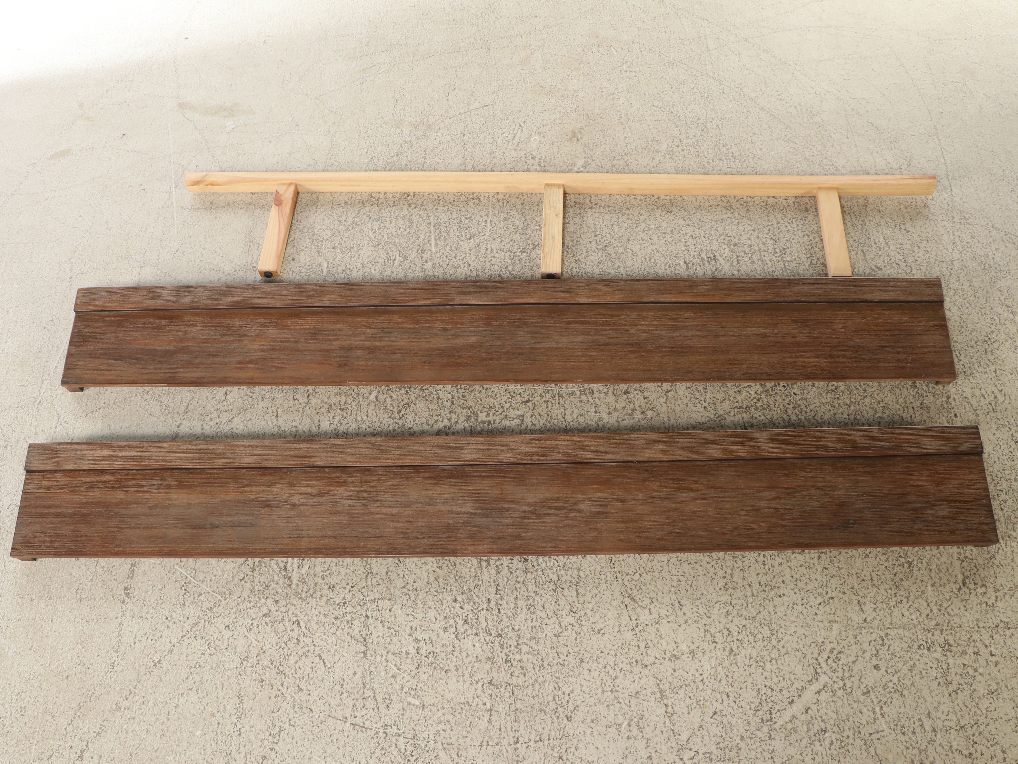 Contemporary Farmhouse Style Bed Frame and Coordinating Nightstands