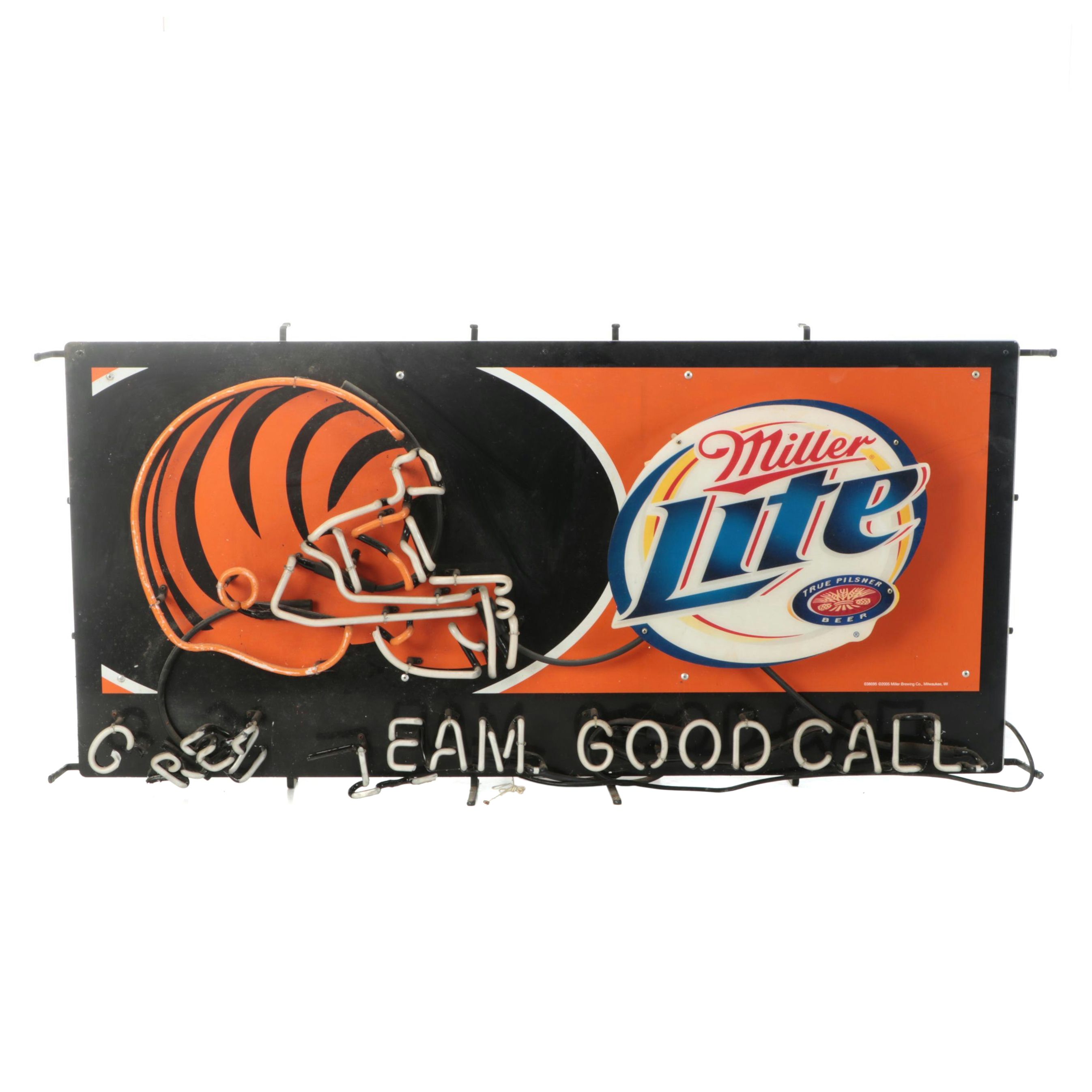 Miller Light Cincinnati Bengals Neon Sign, 2005