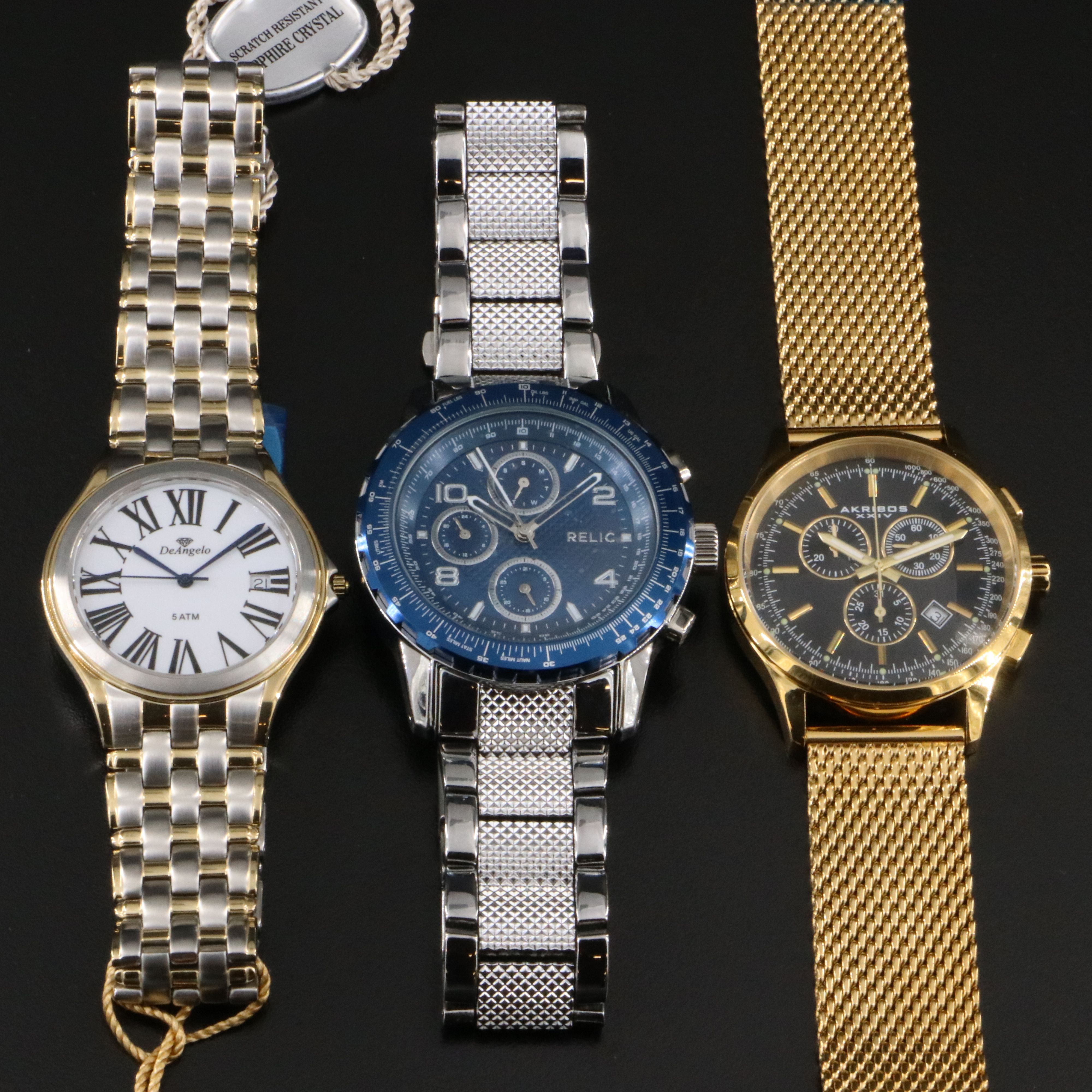Relic, Akribos XXIV, & DeAngelo Watches