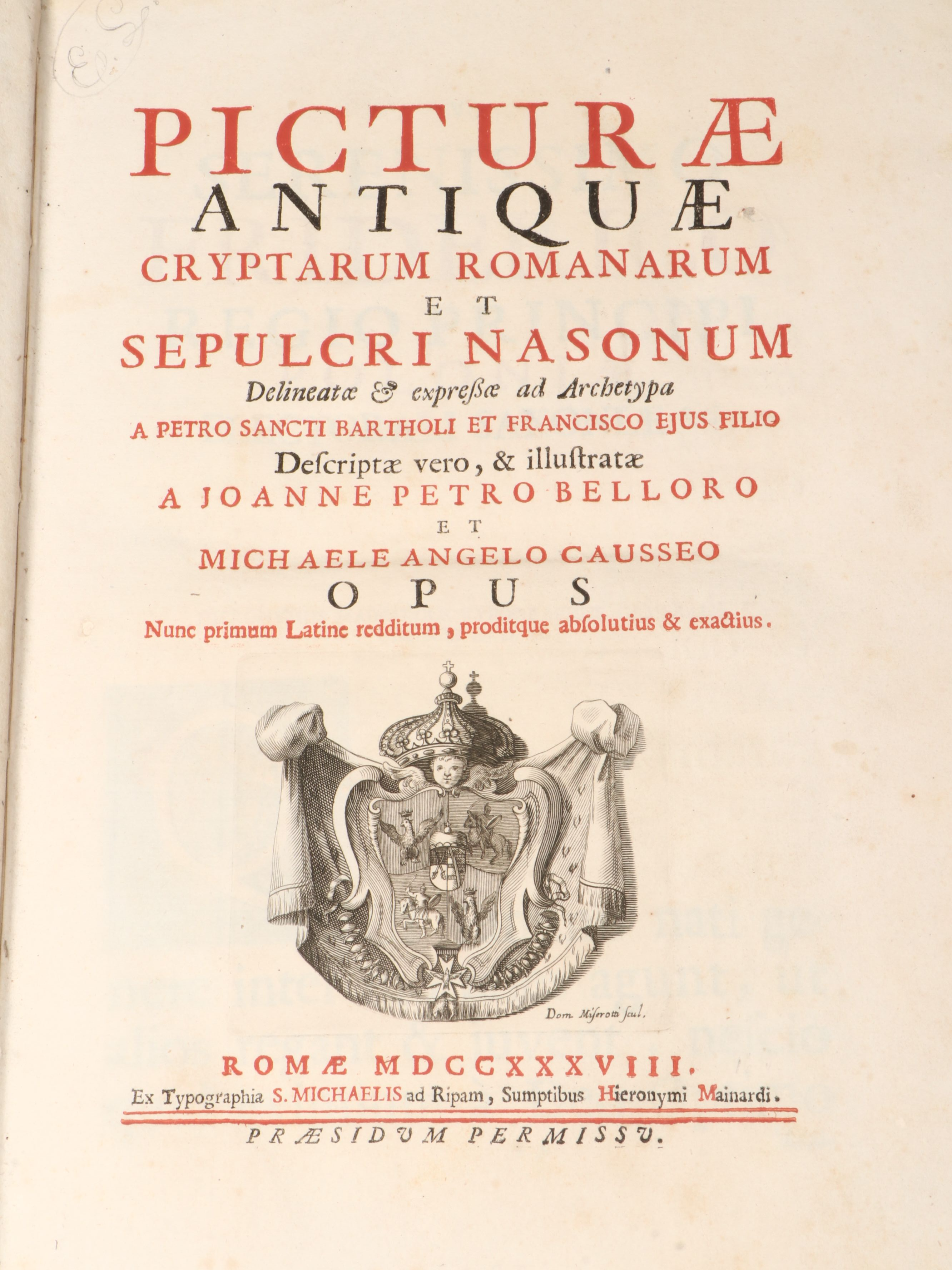 "Picturæ antiquæ cryptarum Romanarum et sepulcri Nasonum" by Bellori and Causseo
