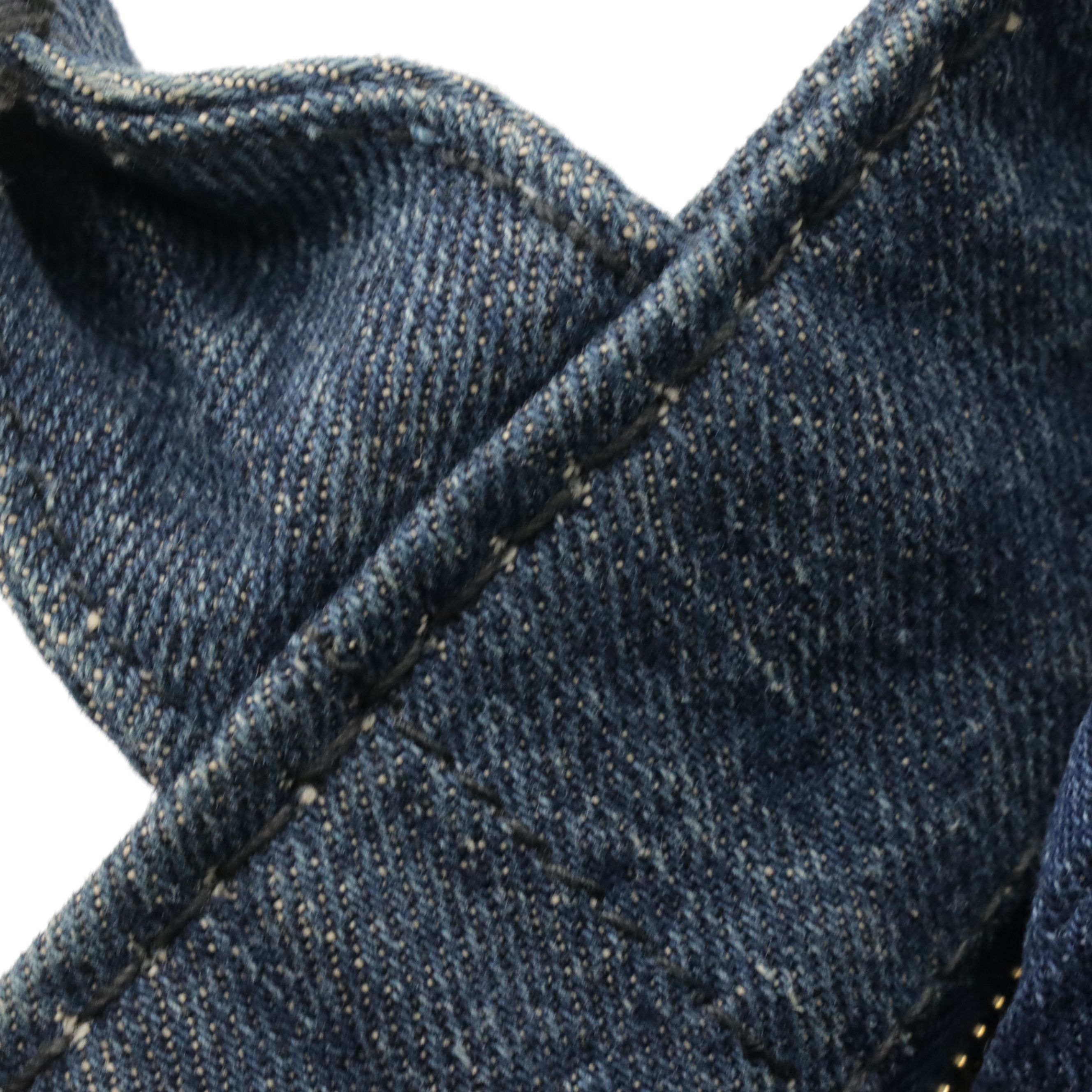 Prada Small Blue Denim Canapa Logo Canvas Small Two-Way Tote