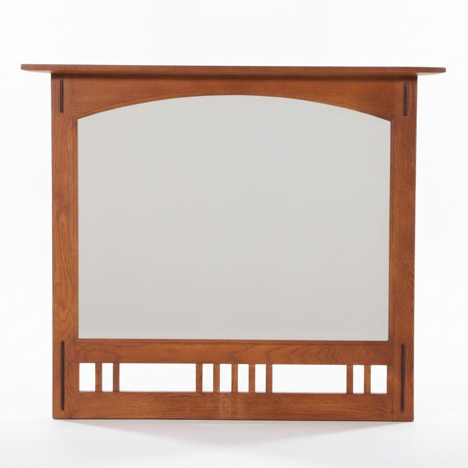 American Craftsman Style Wooden Wall Mirror