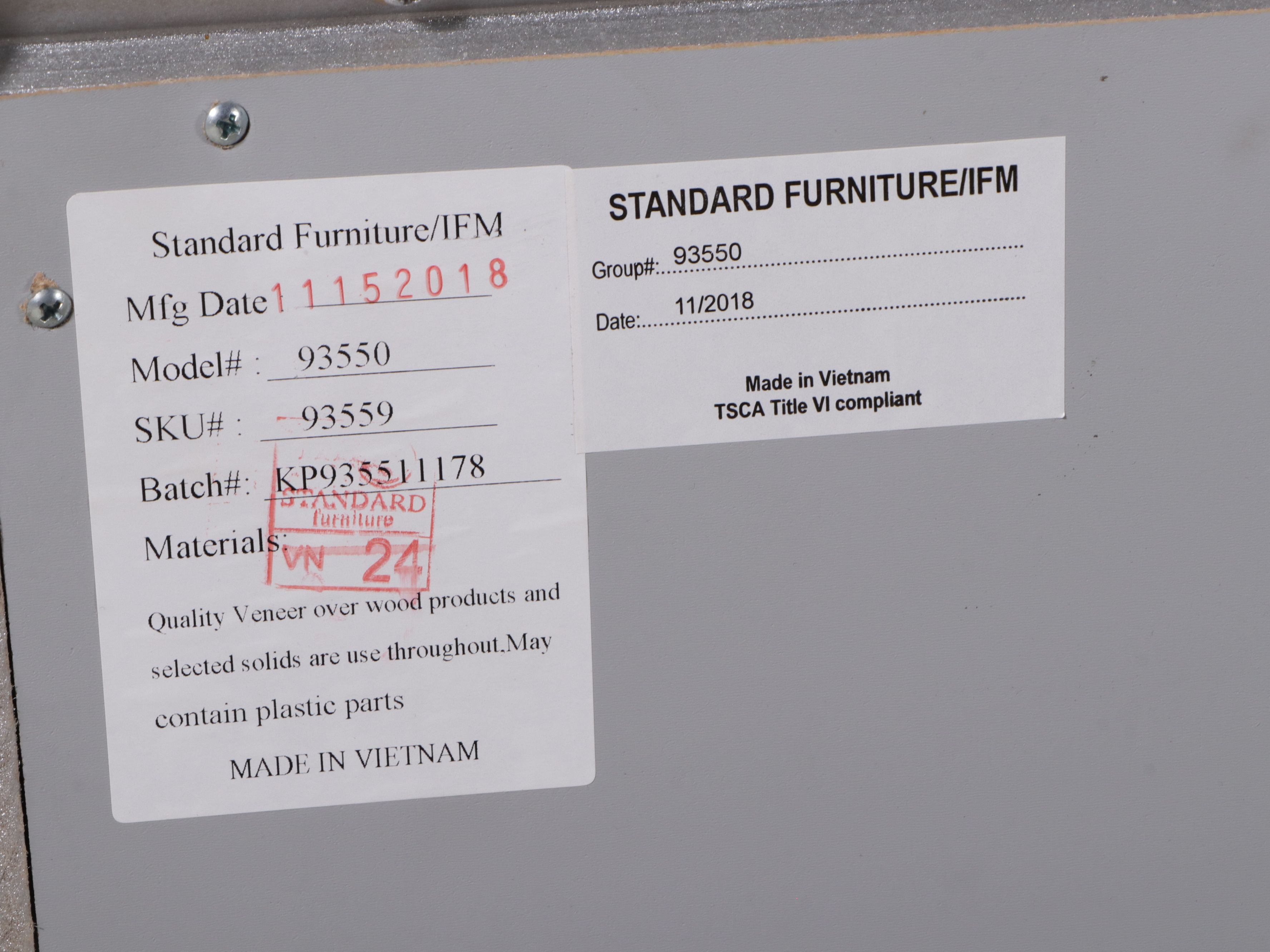 Standard Furniture French Style Silver Painted Wooden Dresser and Chest