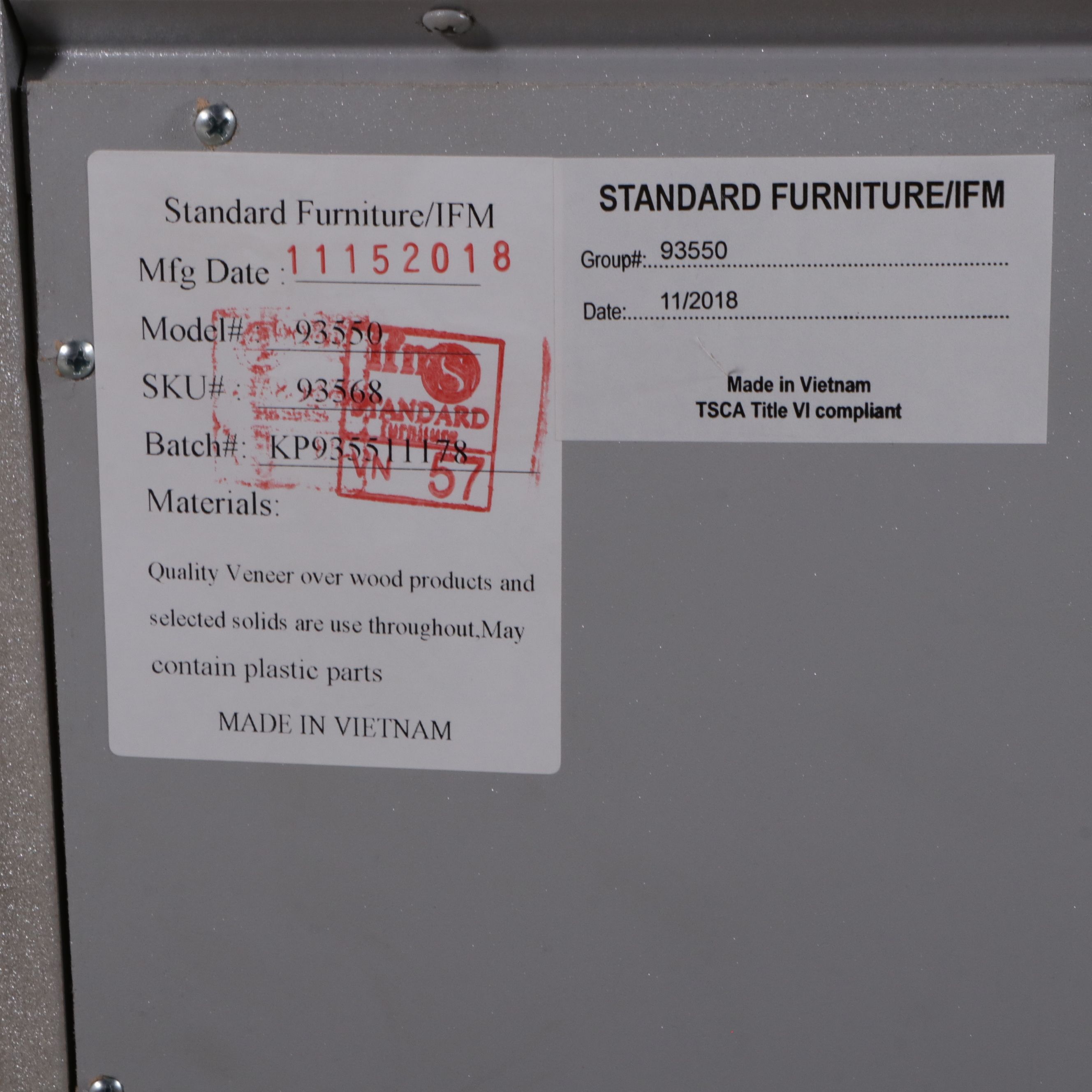 Standard Furniture French Style Silver Painted Wooden Dresser and Chest