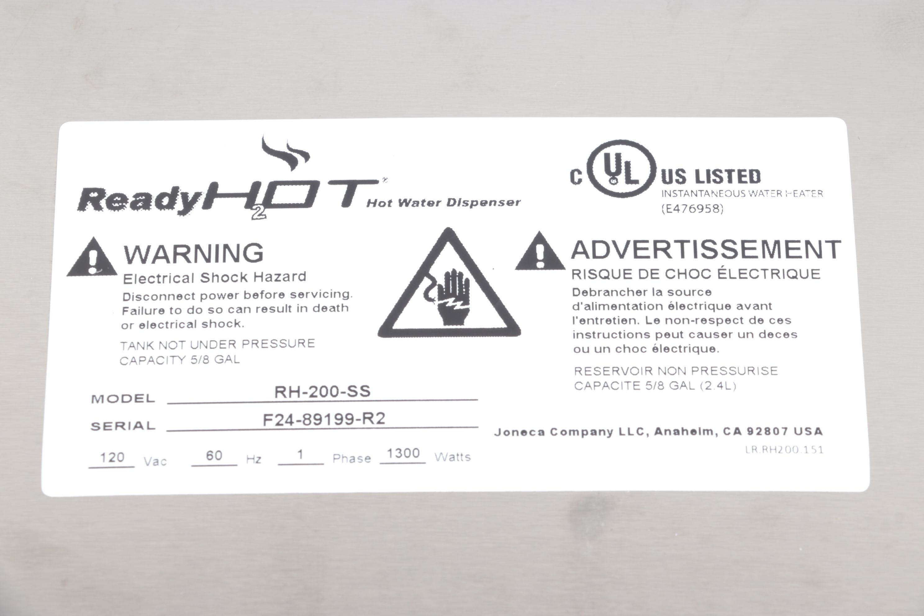 ReadyHOT RH-200-SS Hot Water Tank