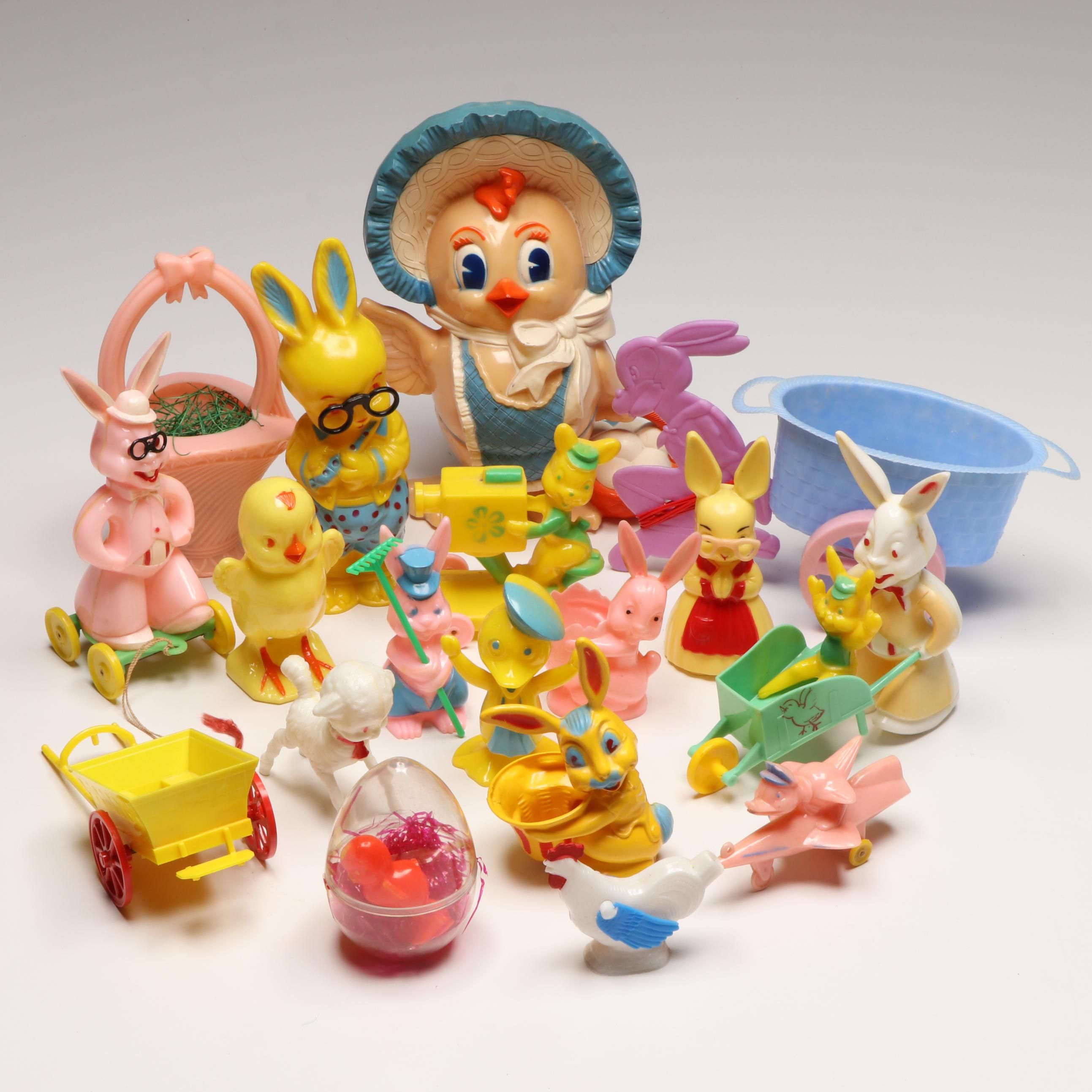 Knickerbocker and Rosbro Plastic Easter Piggy Bank, Candy Holders and More