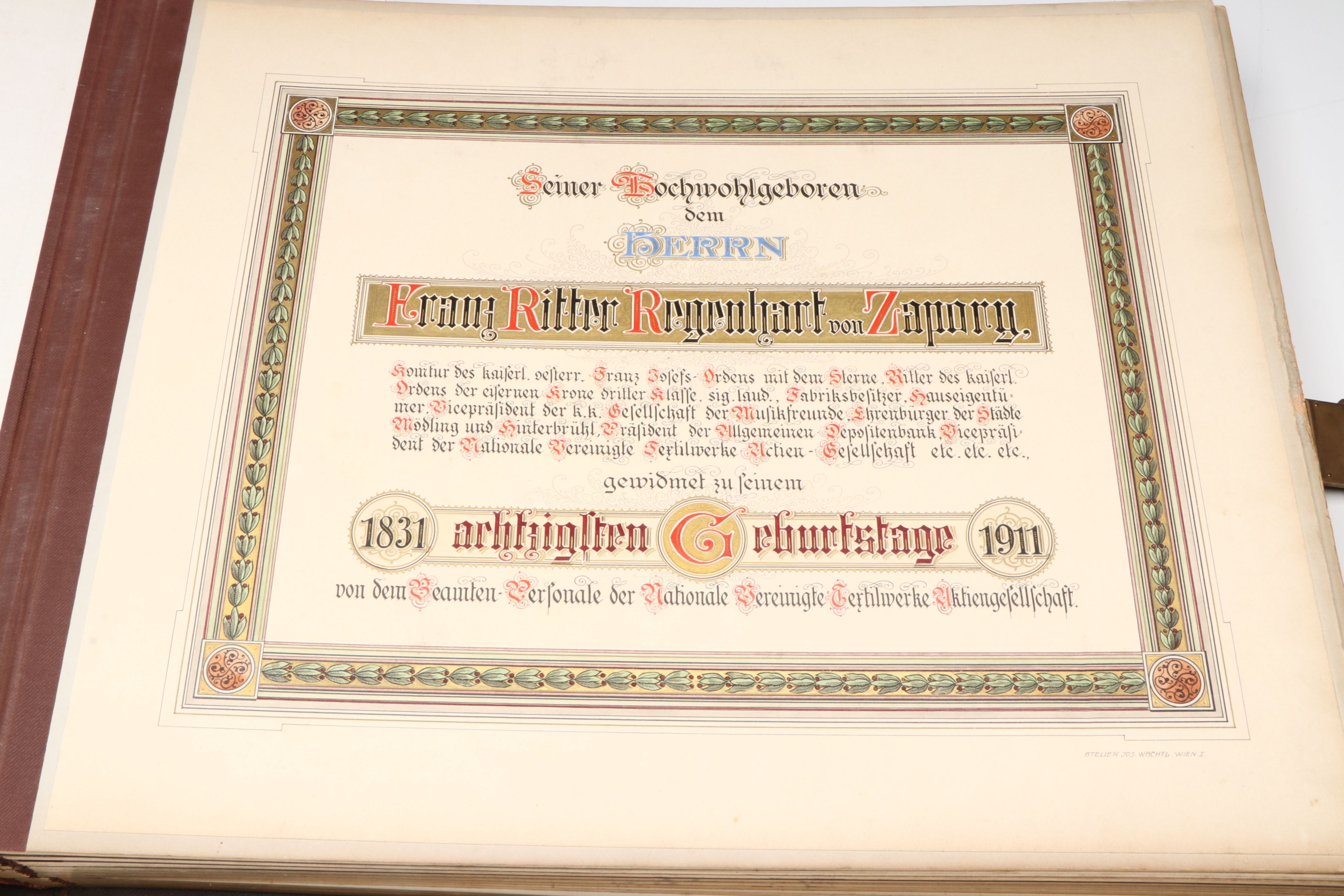 1911 Austrian Presentation Album with Printed Photographs Added in 2013