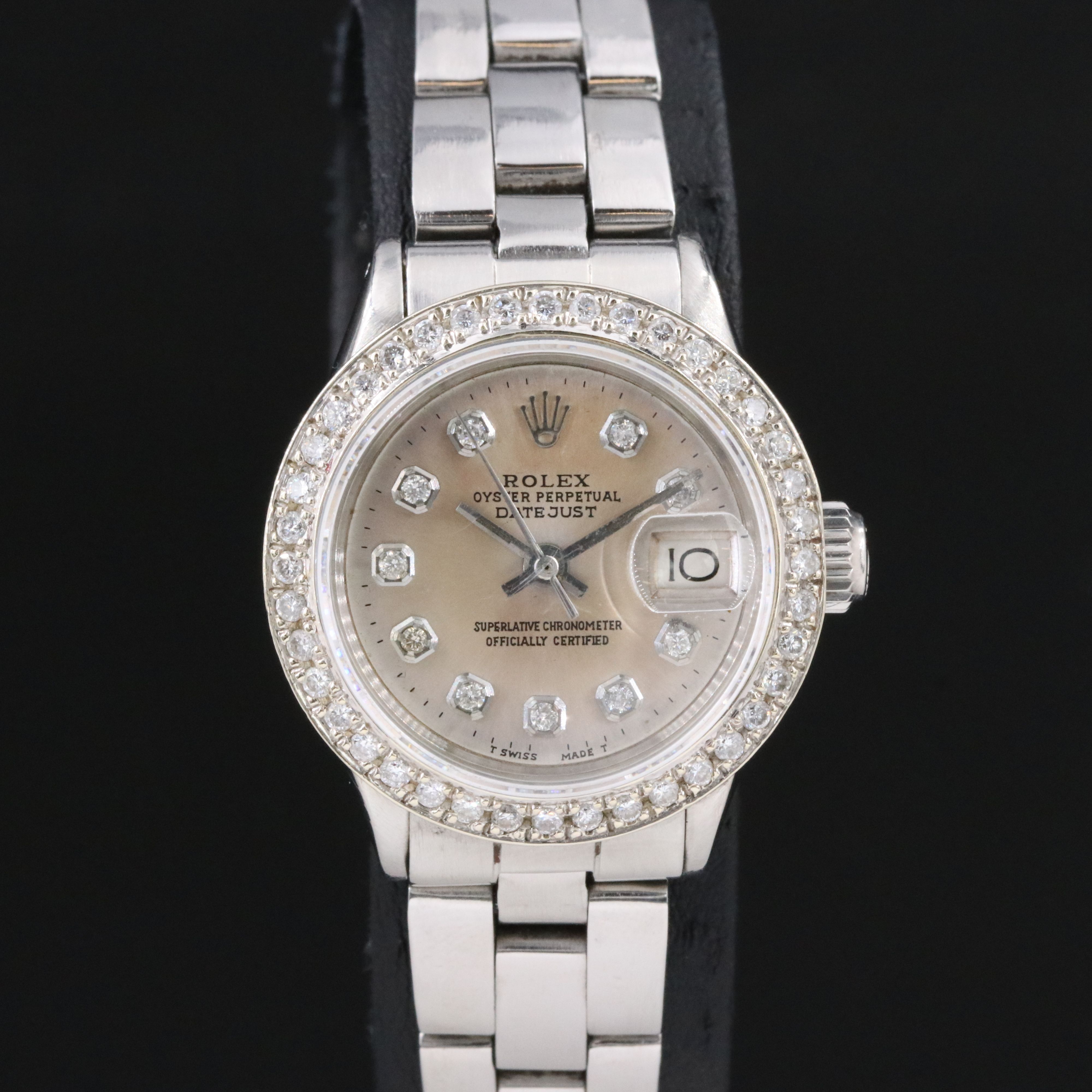 1970 Rolex Custom Diamond Dial & Bezel Datejust Watch