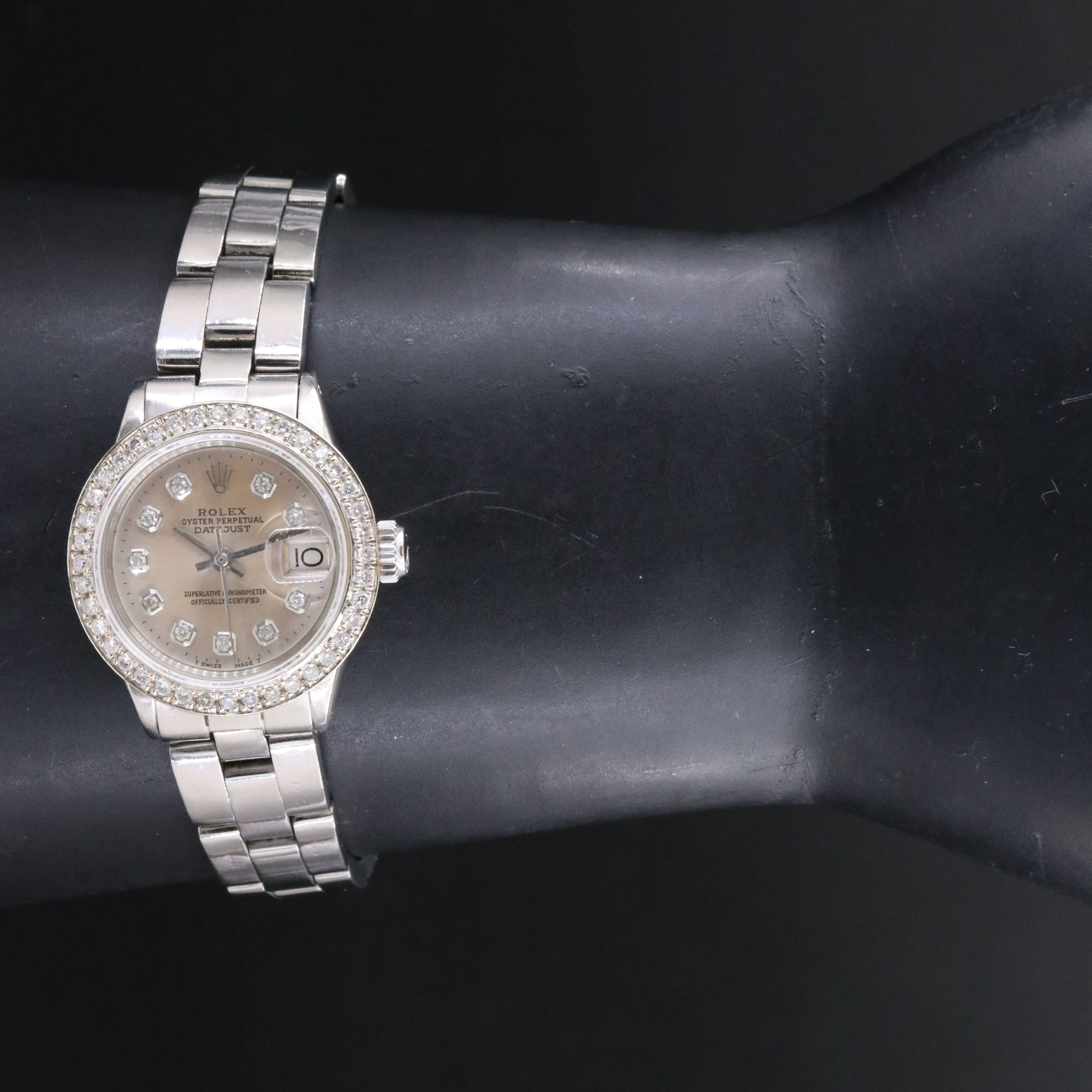 1970 Rolex Custom Diamond Dial & Bezel Datejust Watch