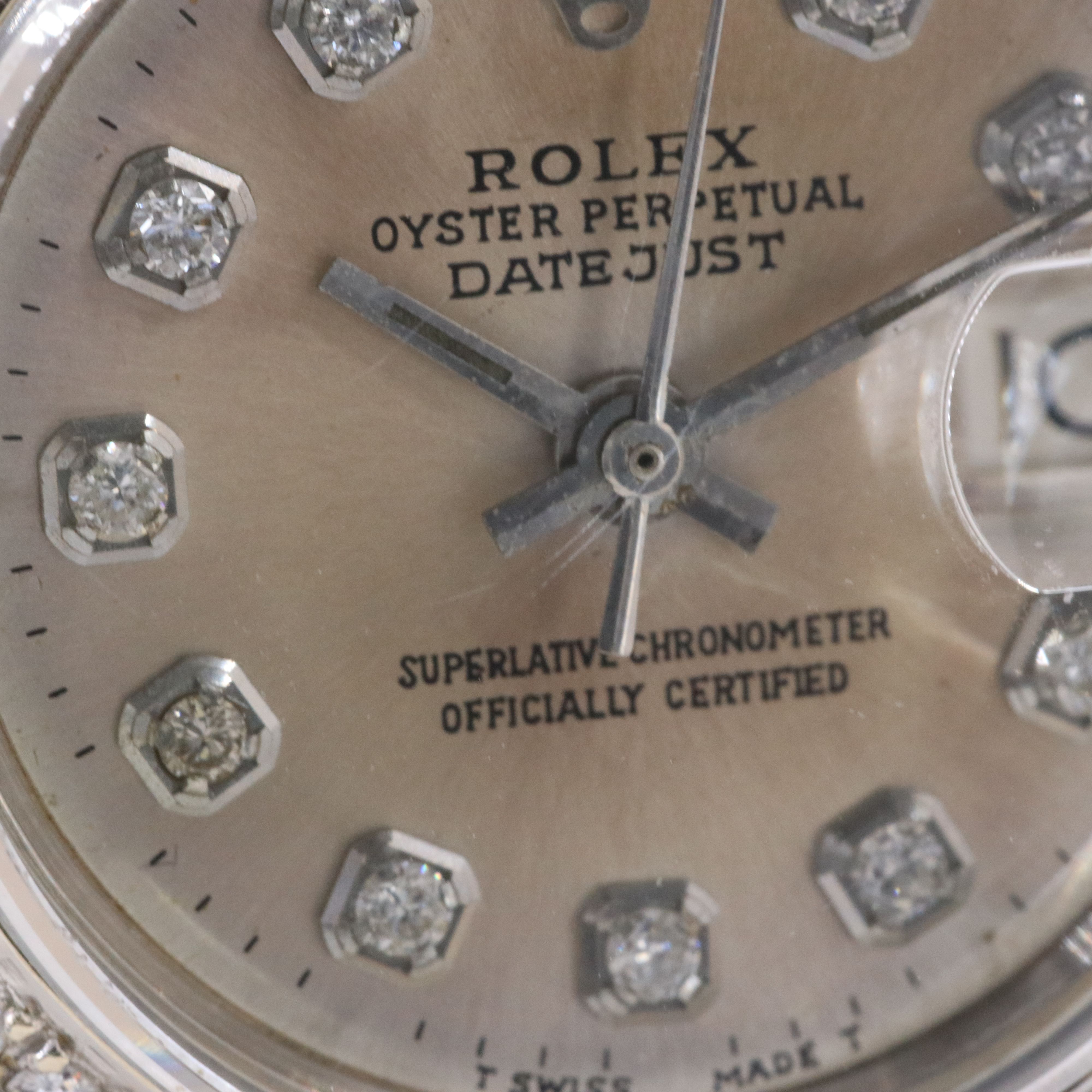 1970 Rolex Custom Diamond Dial & Bezel Datejust Watch