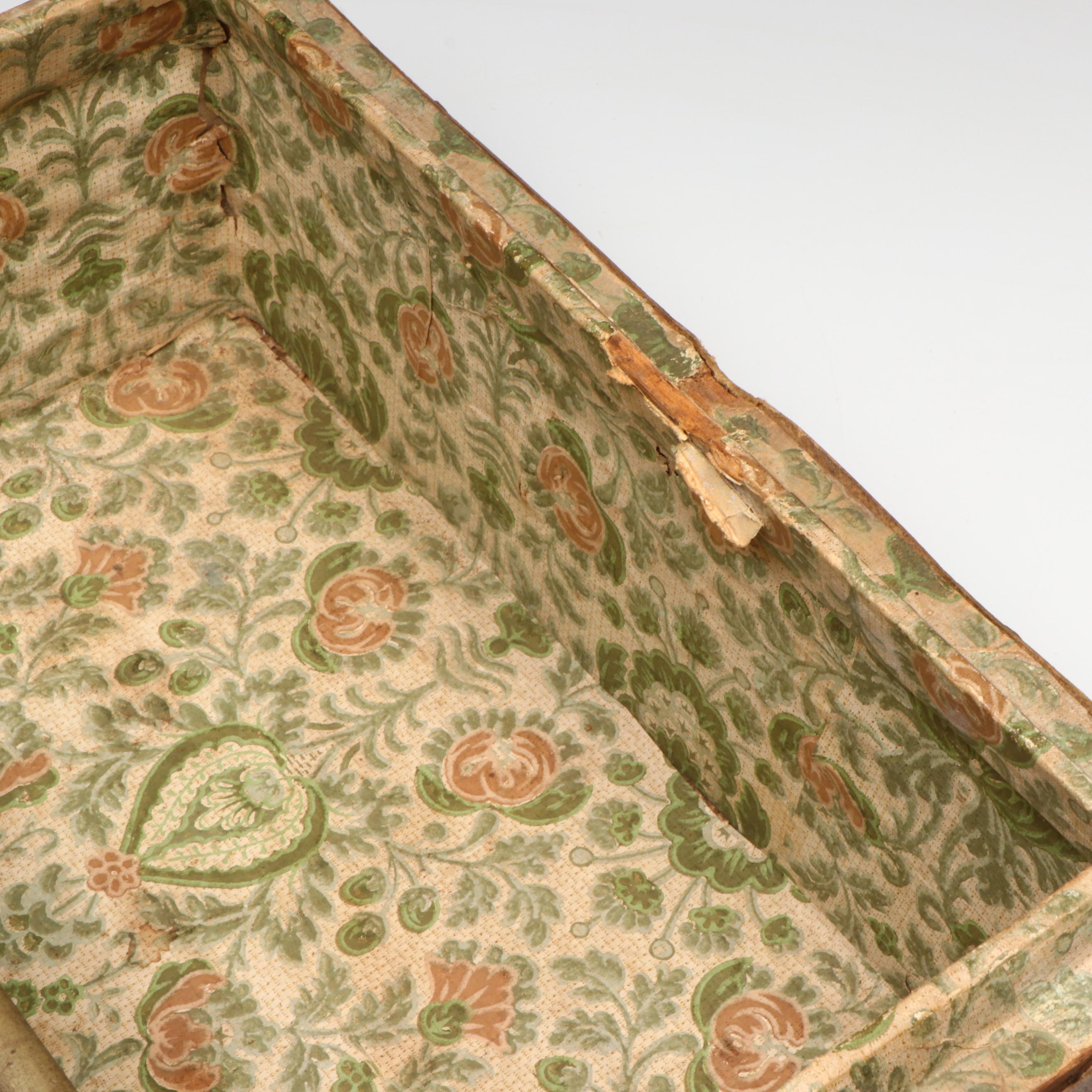 Cowhide and Brass Stud Stagecoach Box with Key, 19th Century