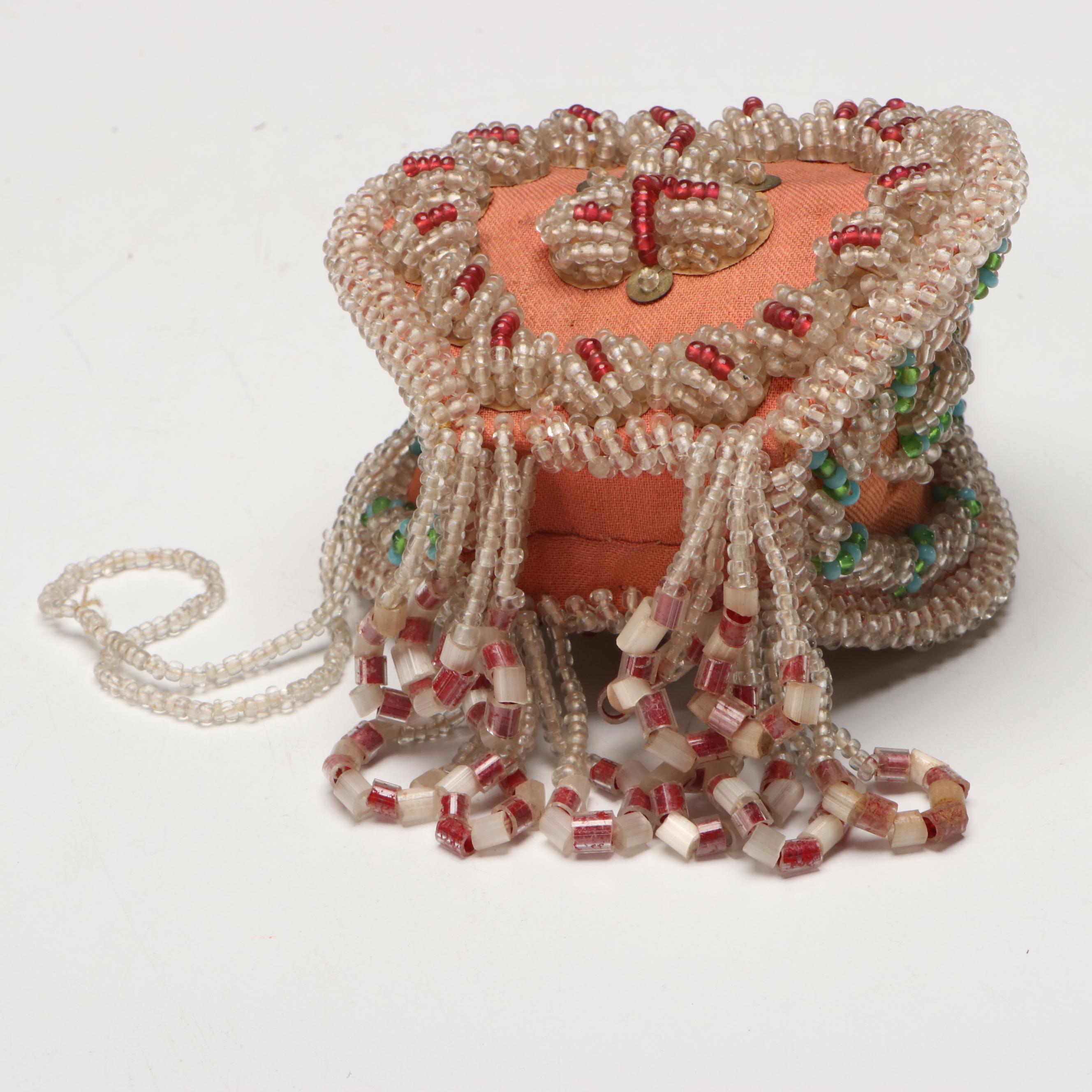 Haudenosaunee (Iroquois) Hand-Beaded Whimsy Box, Early 20th Century