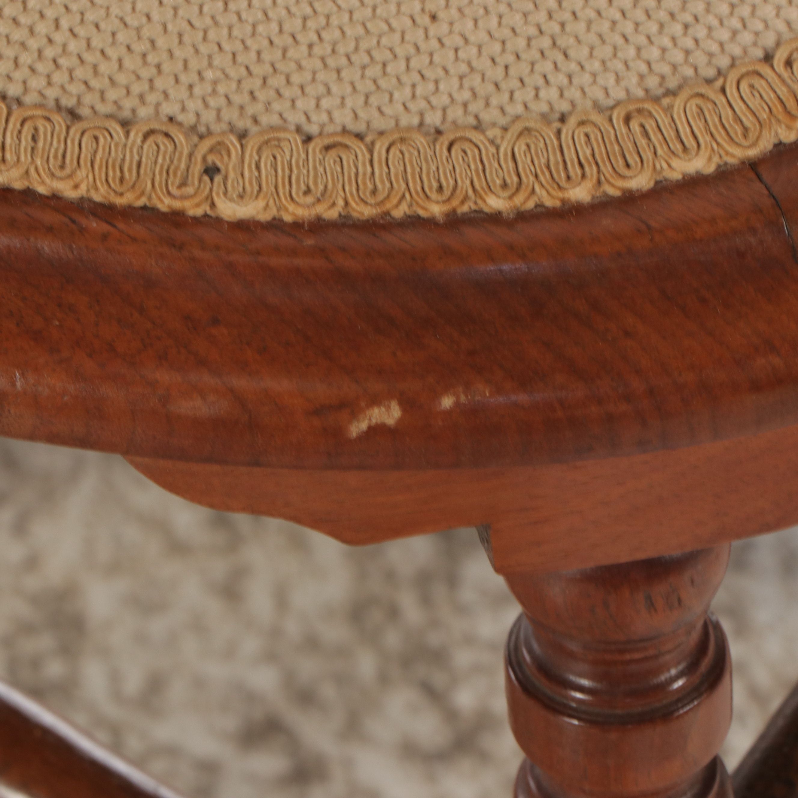 Victorian Walnut Dining Chairs with Needlepoint Upholstery, Early 20th Century