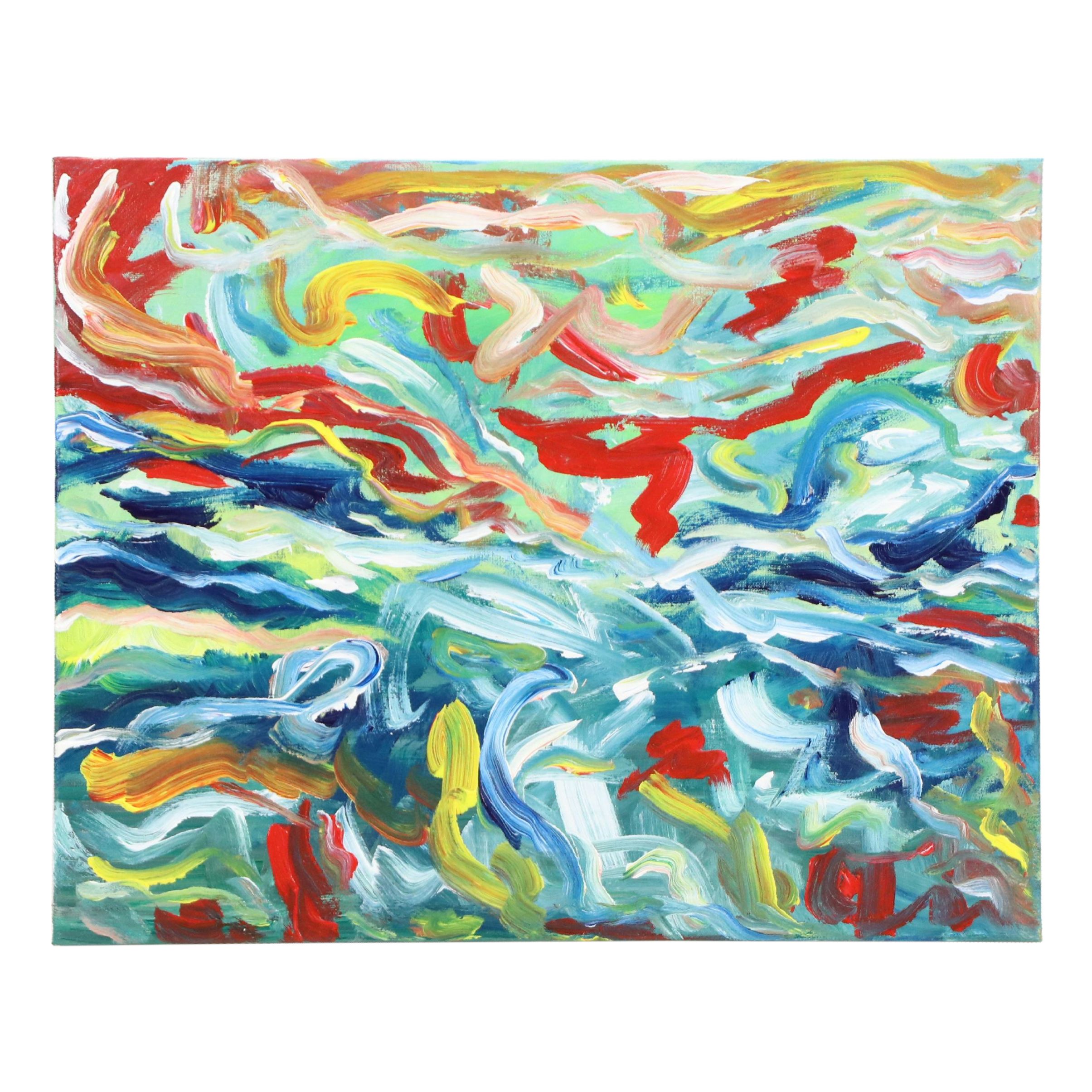 Saul Gefen Modern Expressionist Acrylic Painting, 2025