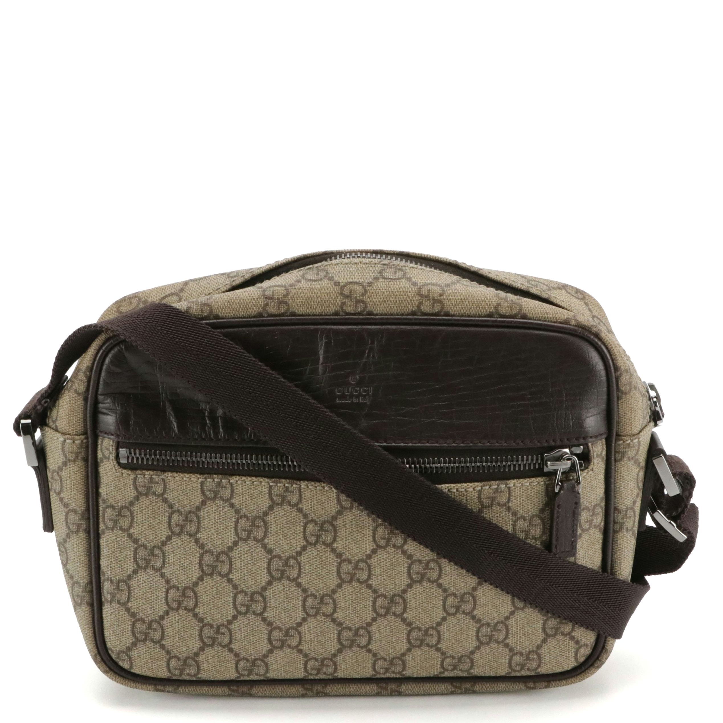 Gucci Crossbody Bag in GG Supreme Canvas and Leather