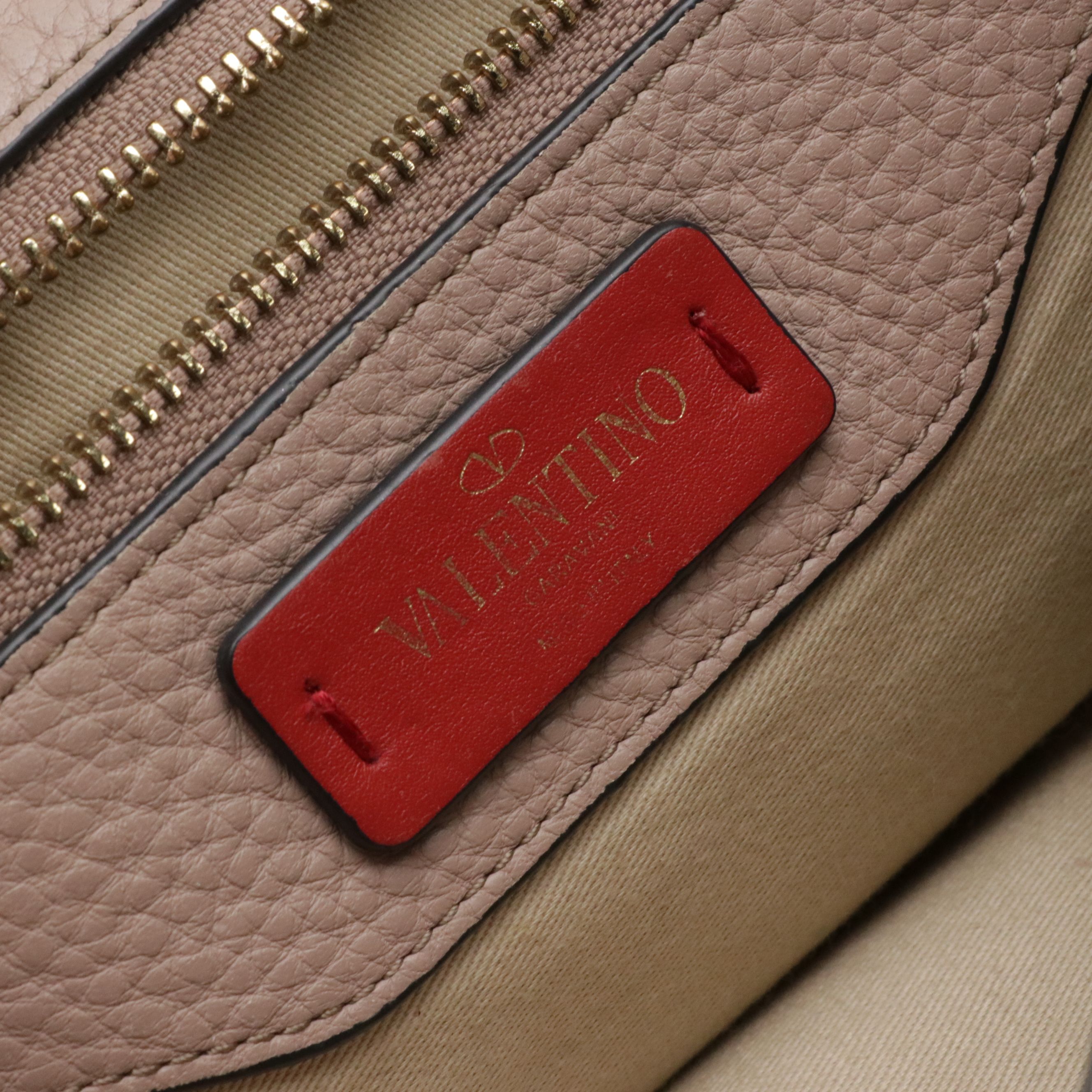 Valentino Garavani Rockstud Grained Calfskin Leather Top Handle Two-Way Flap Bag